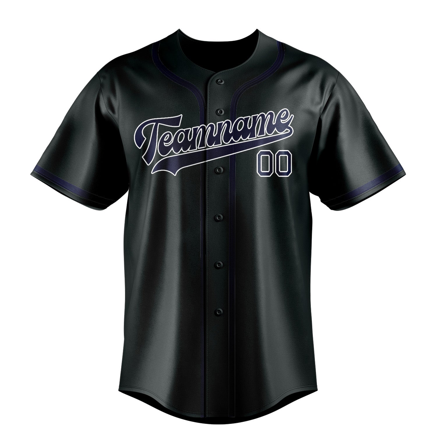 Custom Dark Grey Blue Baseball Jersey