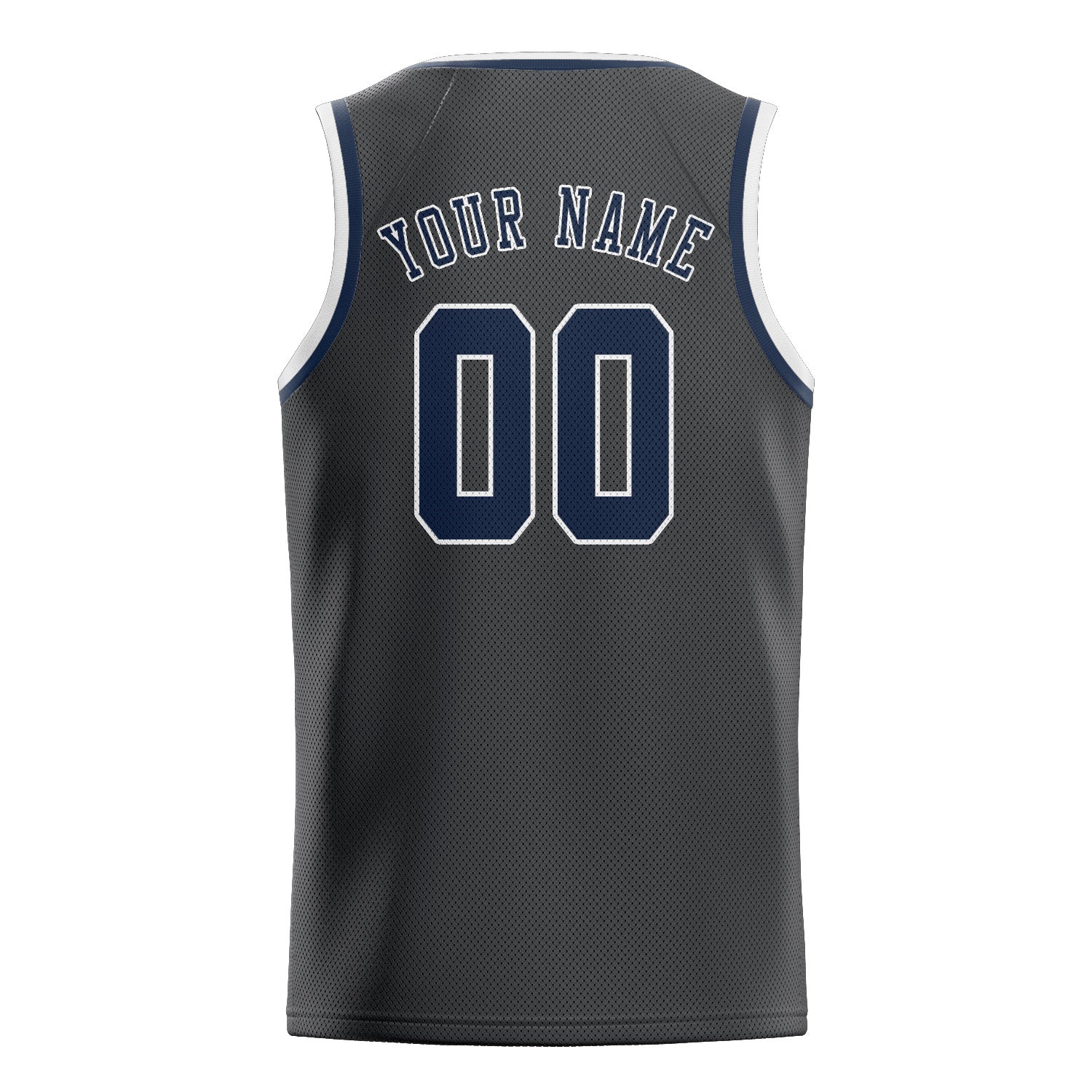 Custom Dark Grey Blue Basketball Jersey