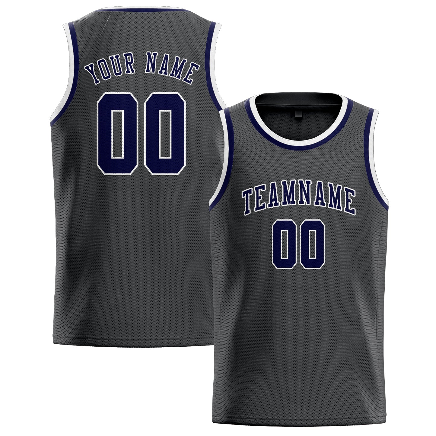 Custom Dark Grey Navy Basketball Jersey