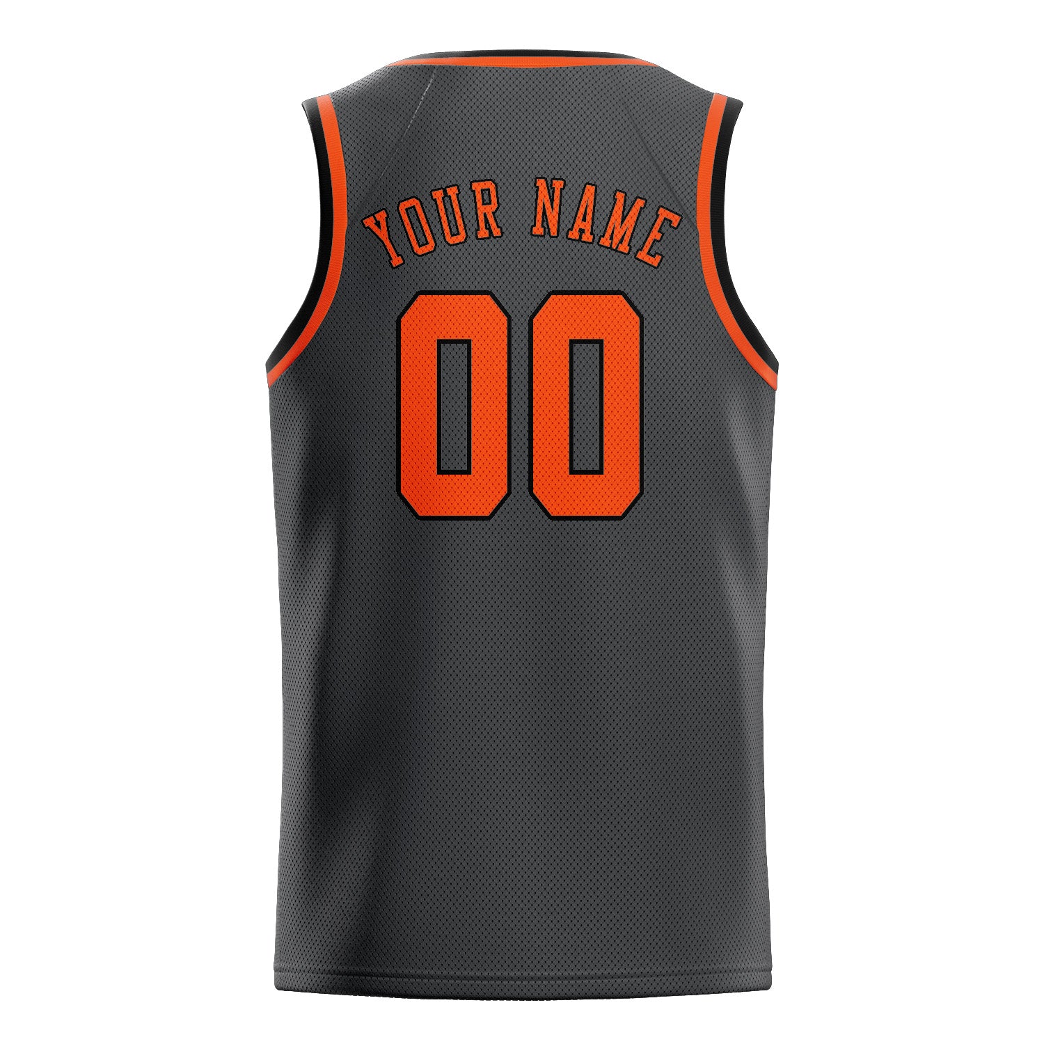 Custom Dark Grey Orange Red Basketball Jersey