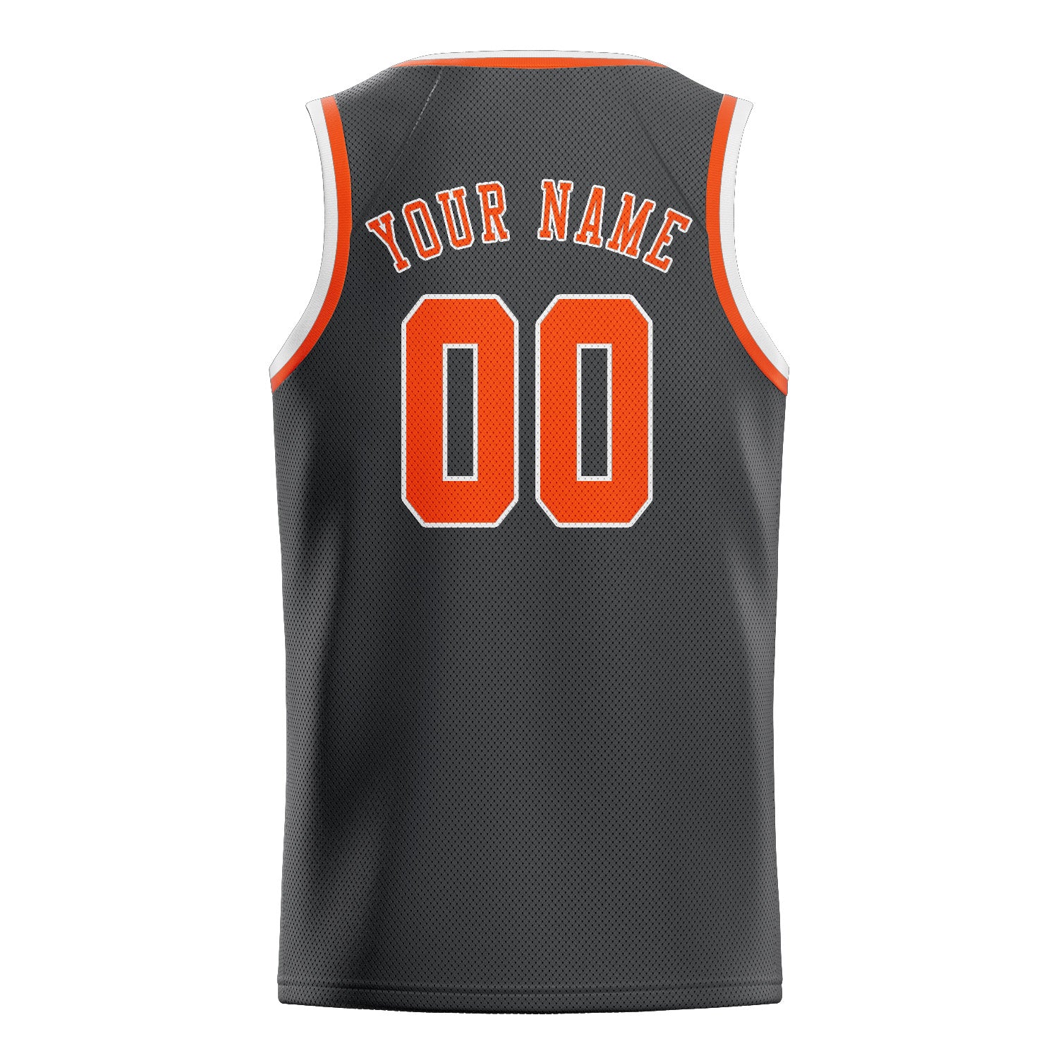 Custom Dark Grey Orange Red Basketball Jersey