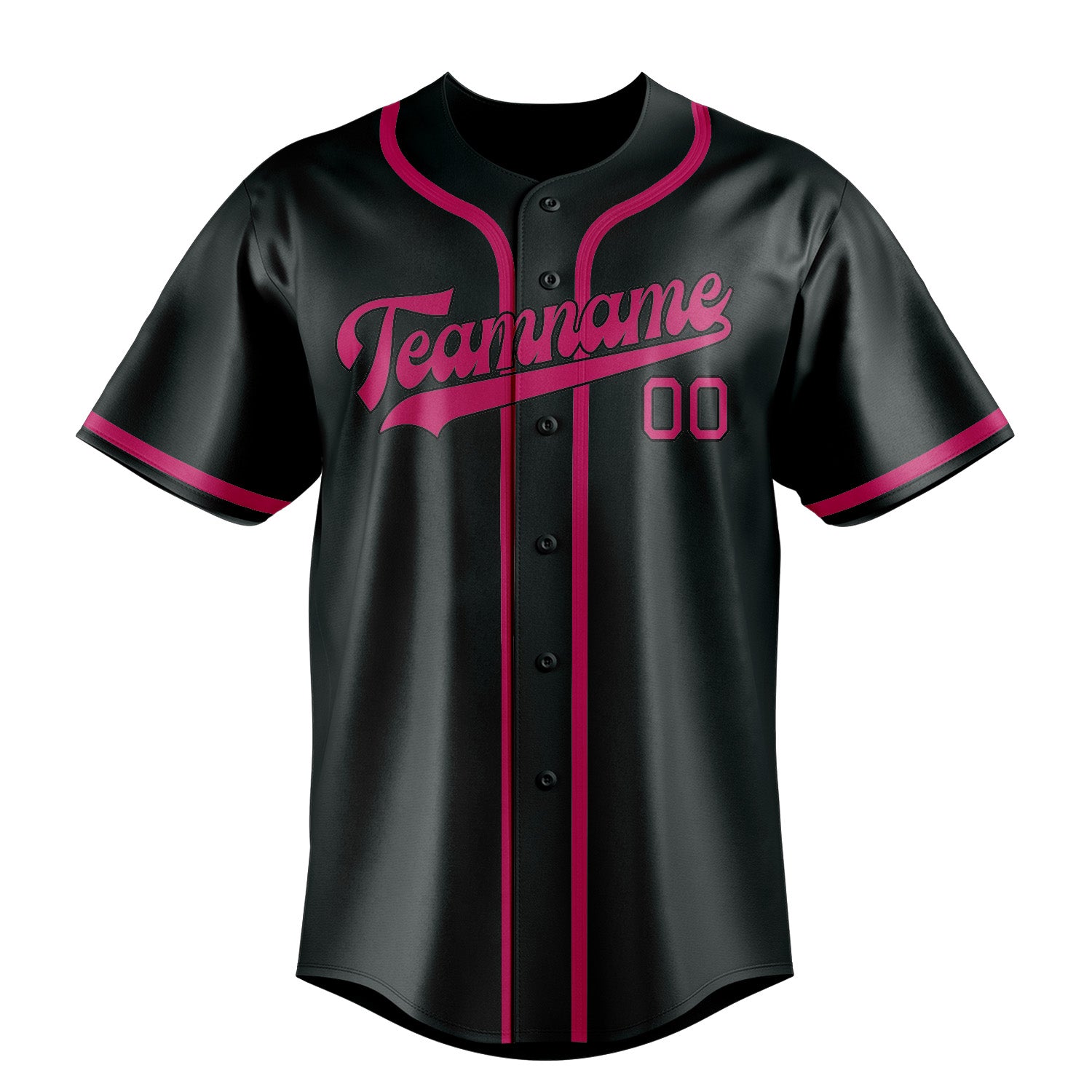 Custom Dark Grey Pink Baseball Jersey