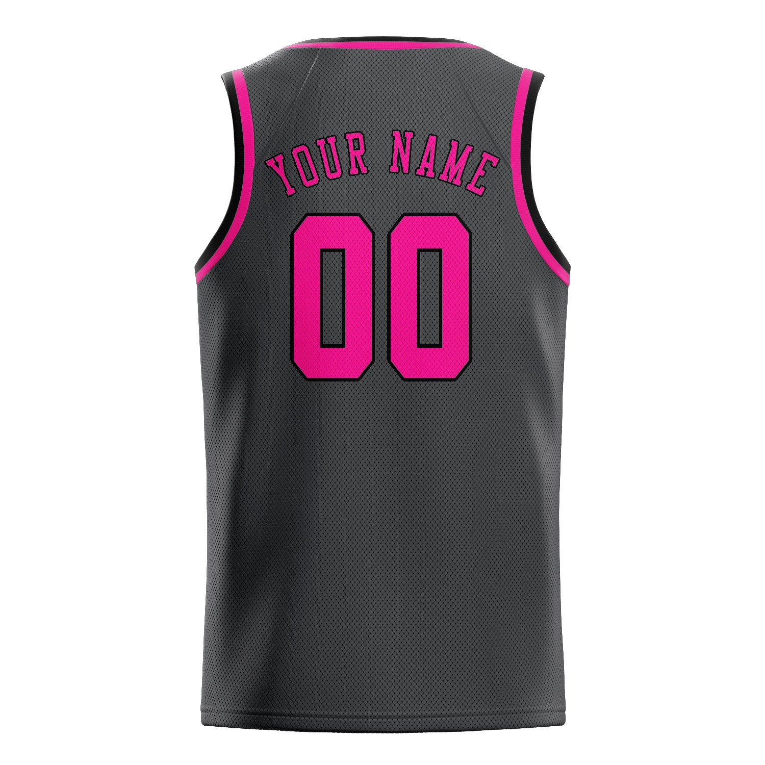 Custom Dark Grey Pink Basketball Jersey