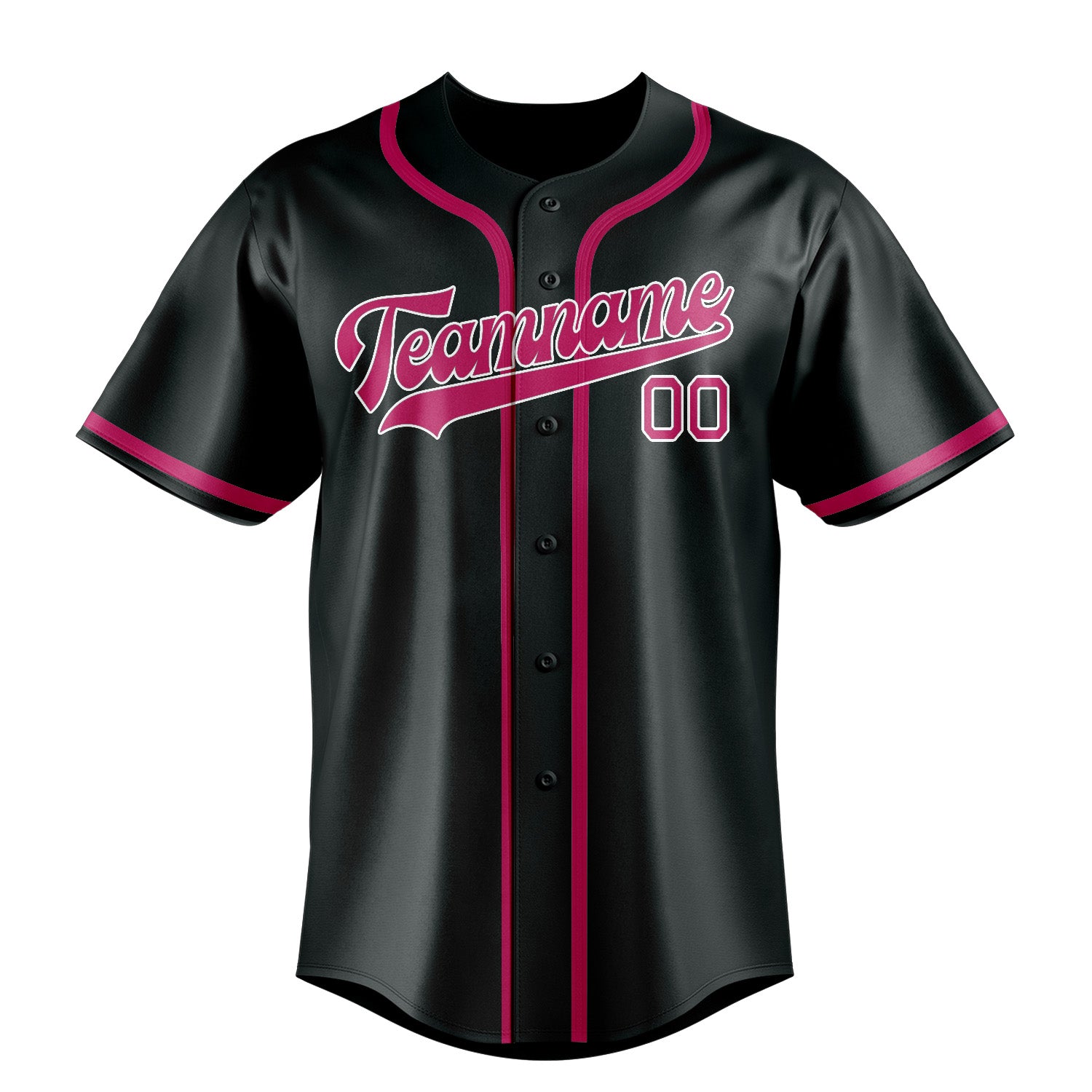 Custom Dark Grey Pink Baseball Jersey