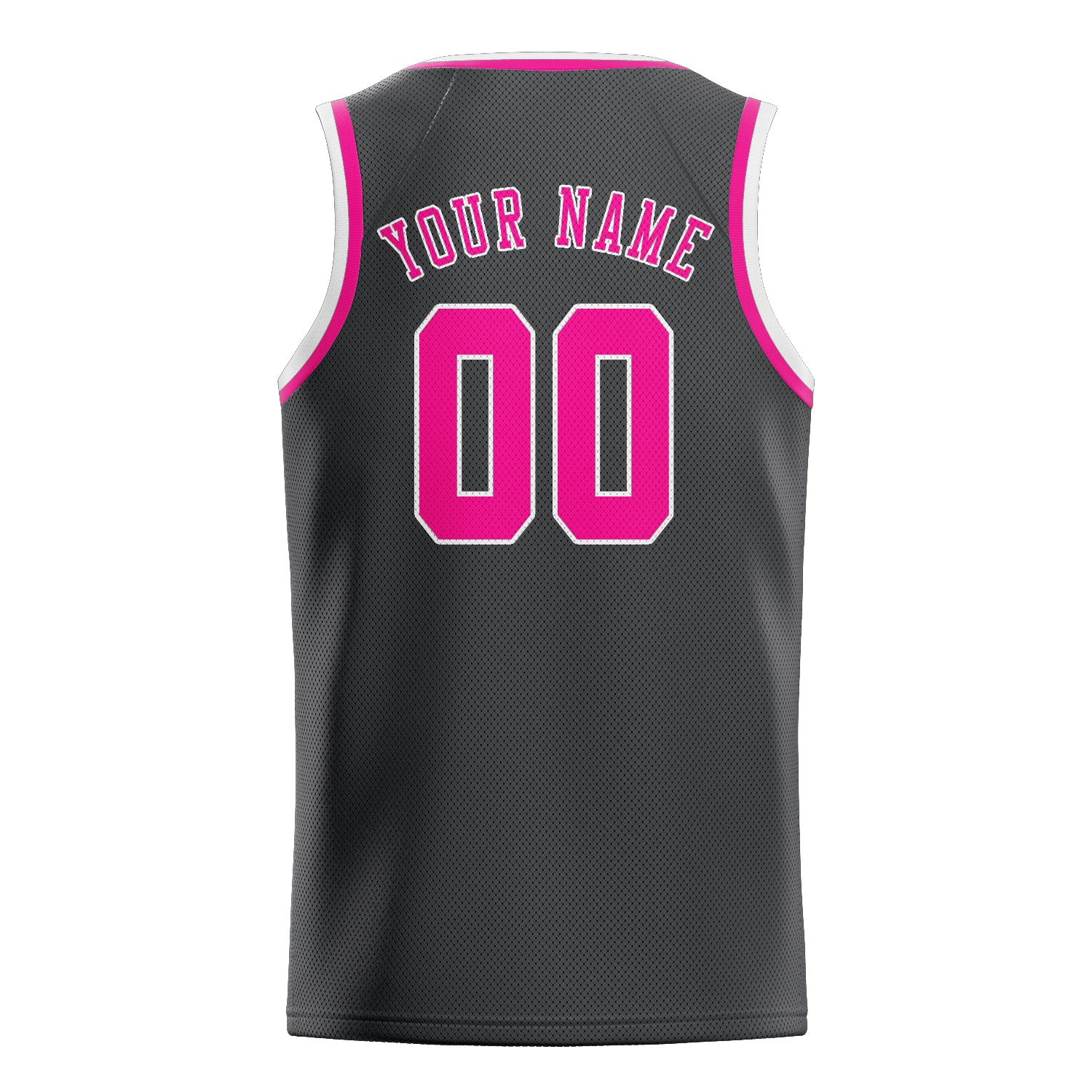 Custom Dark Grey Pink Basketball Jersey