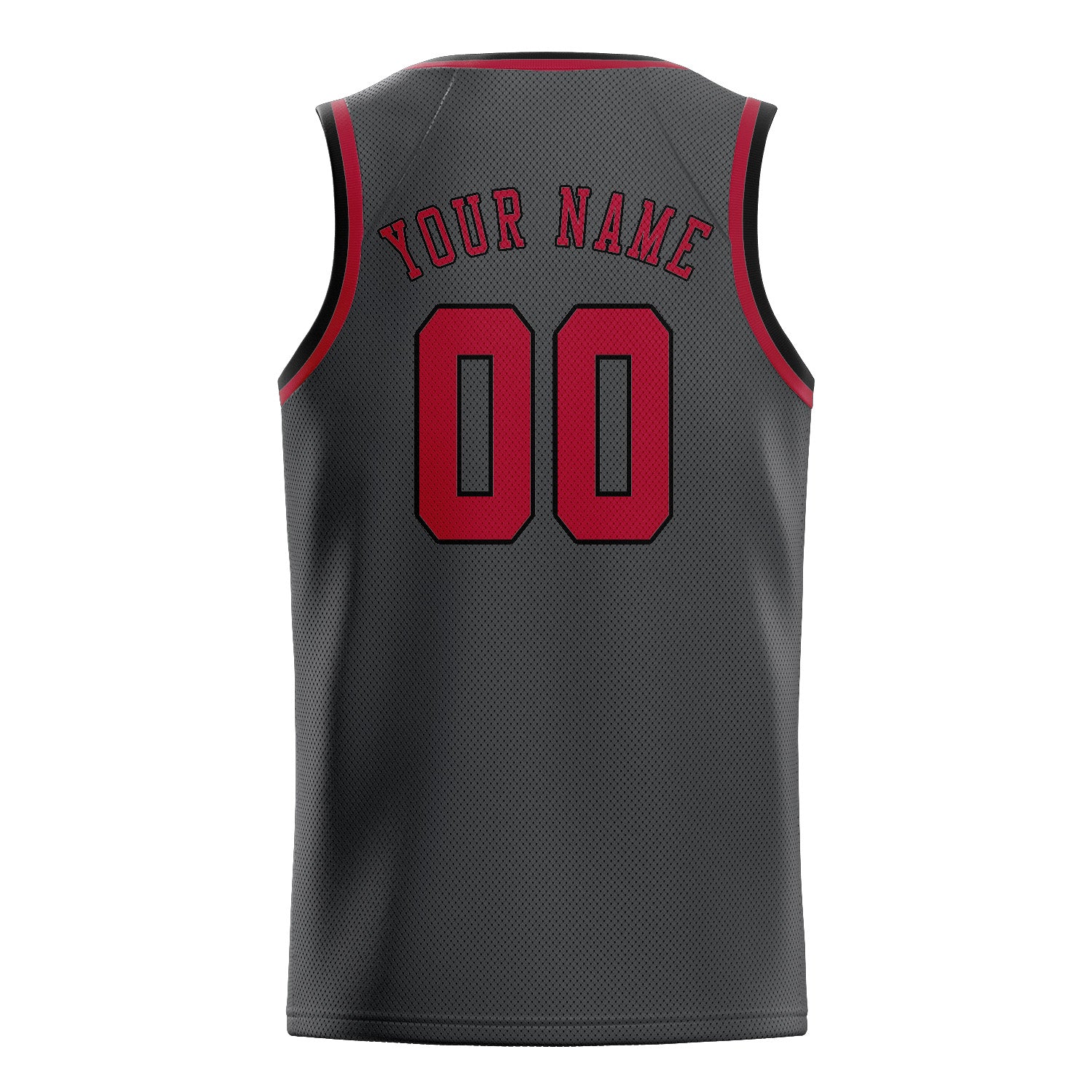 Custom Dark Grey Red Basketball Jersey