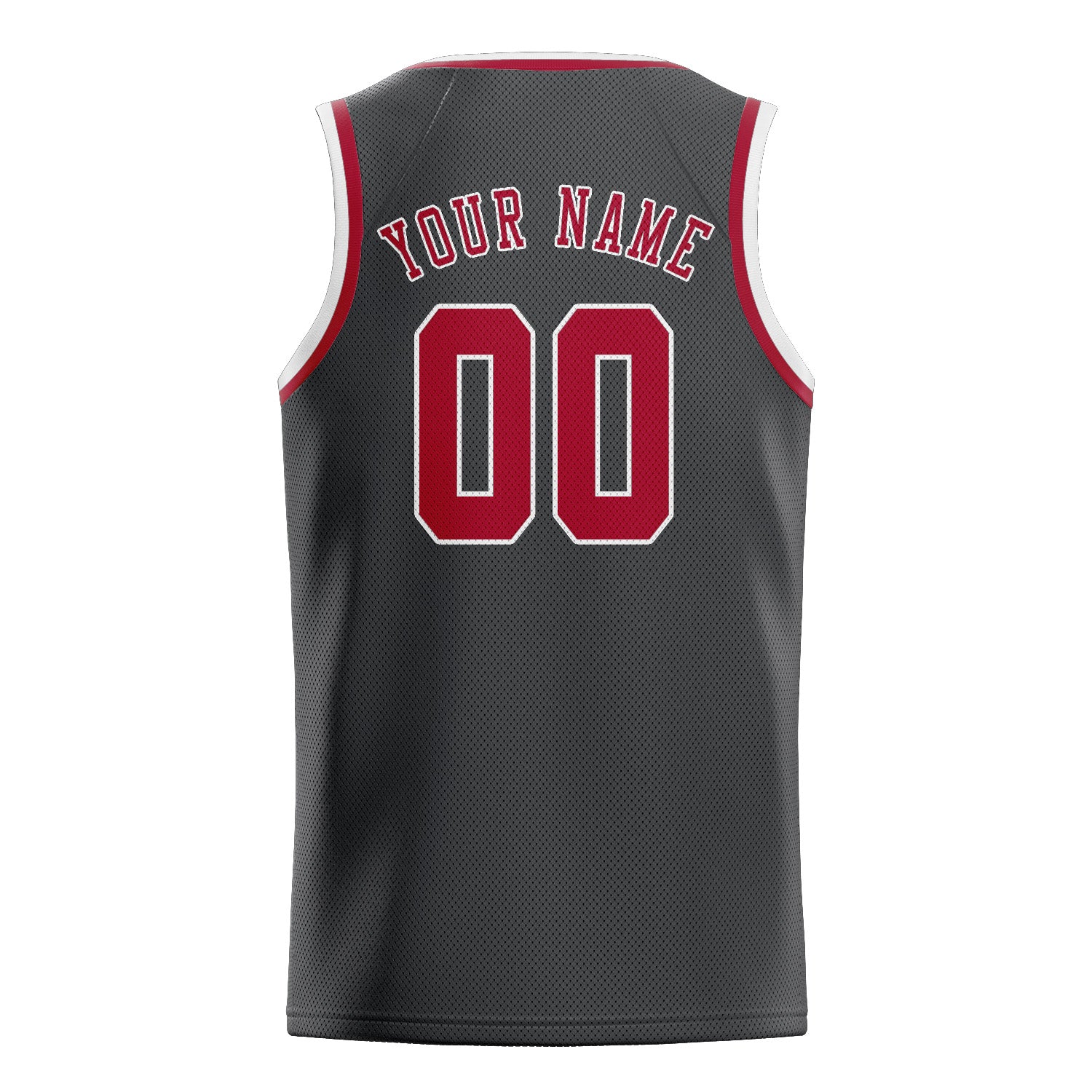 Custom Dark Grey Red Basketball Jersey