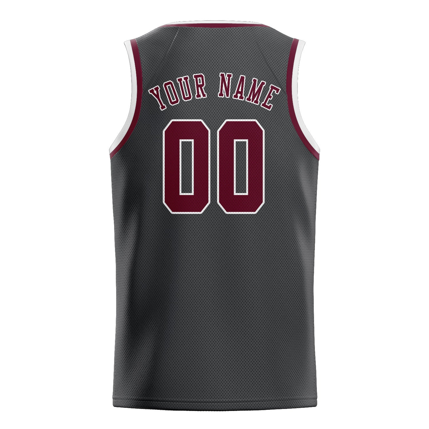 Custom Dark Grey Crimson Red Basketball Jersey