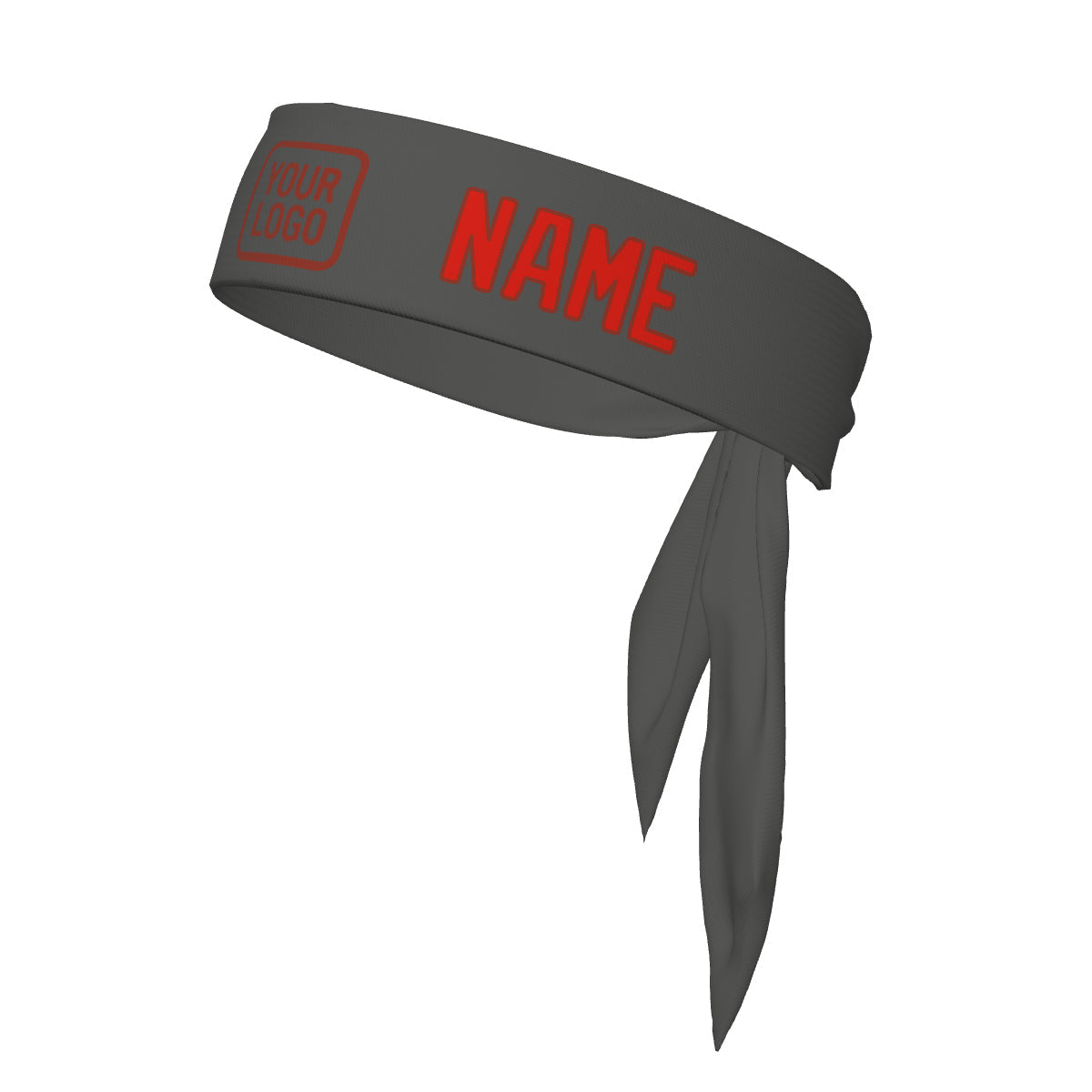 Custom Dark Grey Orange Red Headband