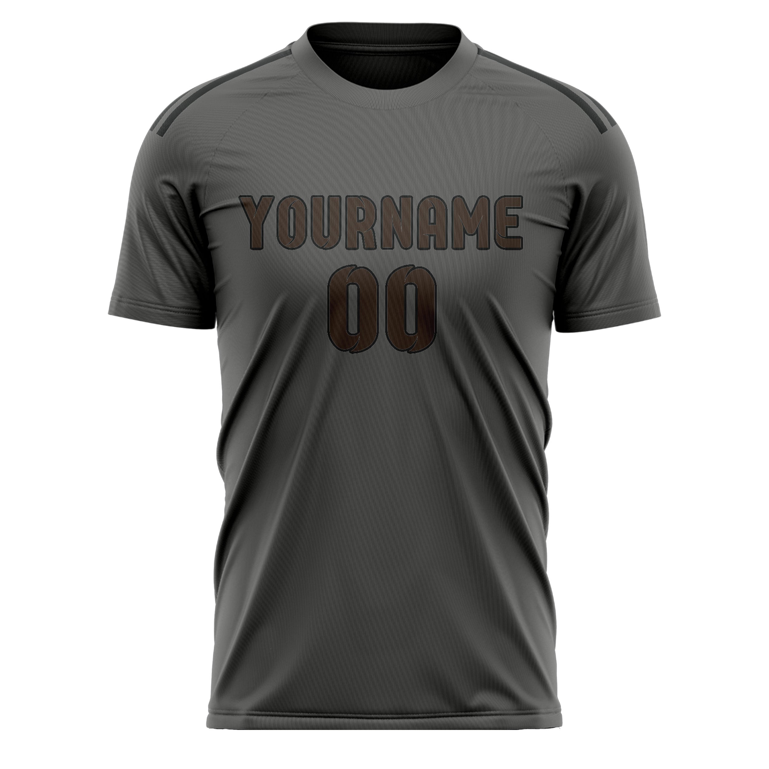 Custom Dark Grey Brown Soccer Jersey