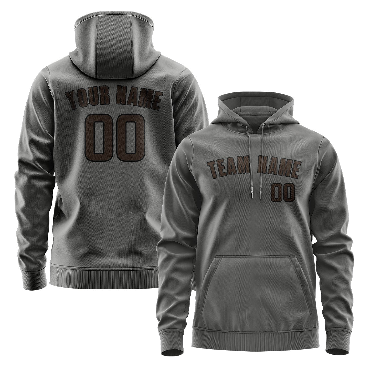 Custom Dark Grey Brown Hoodie