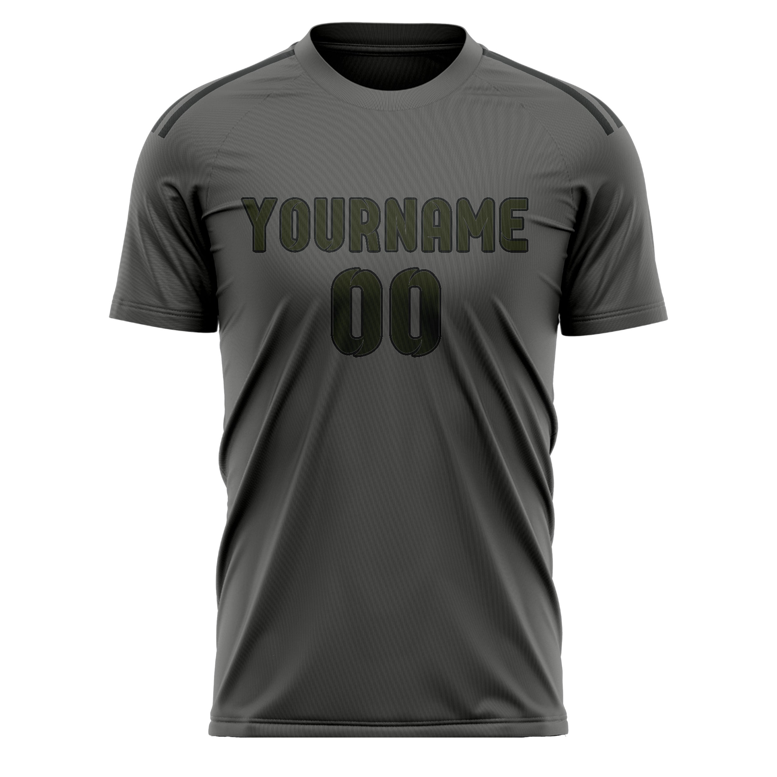 Custom Dark Grey Olive Soccer Jersey