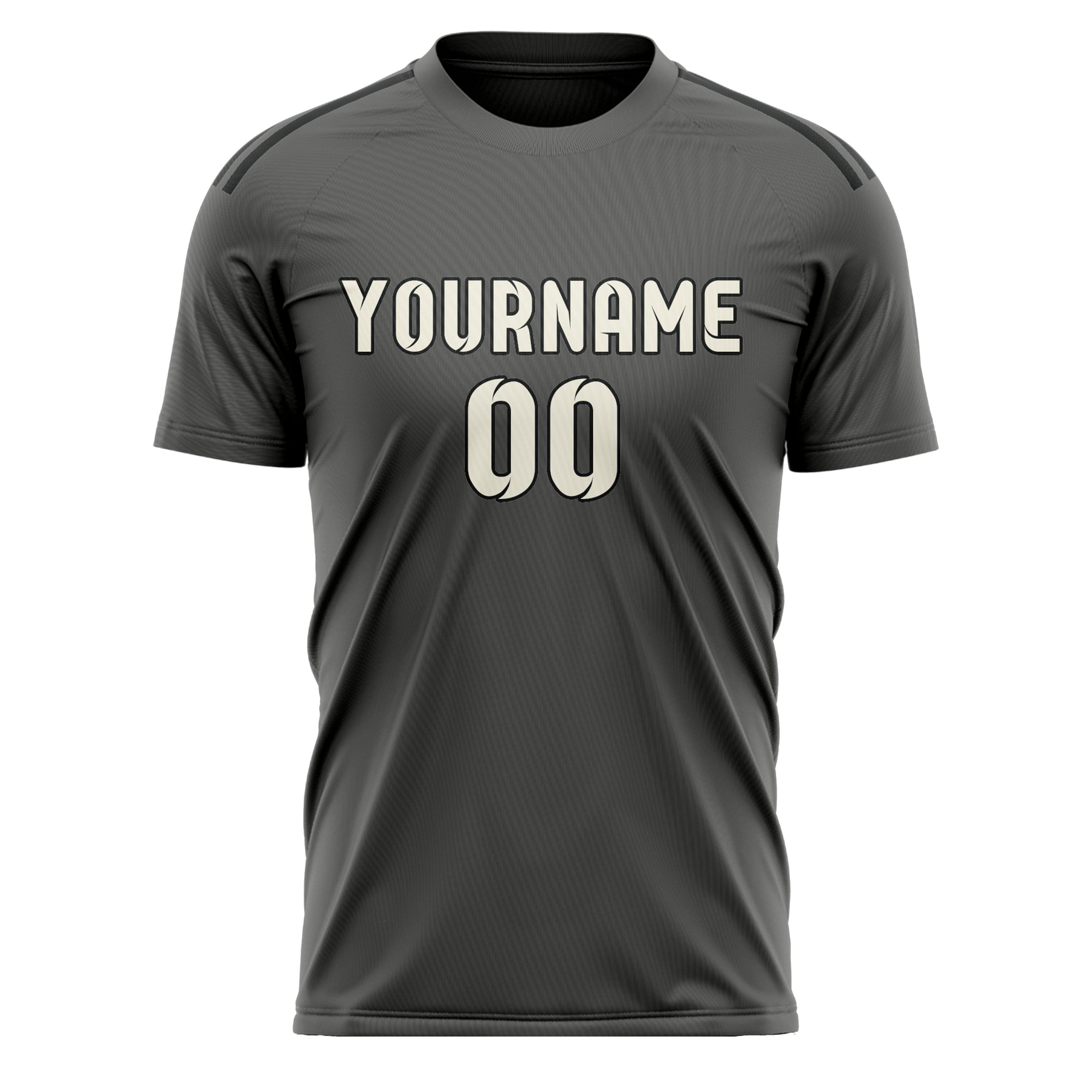 Custom Dark Grey Cream Soccer Jersey