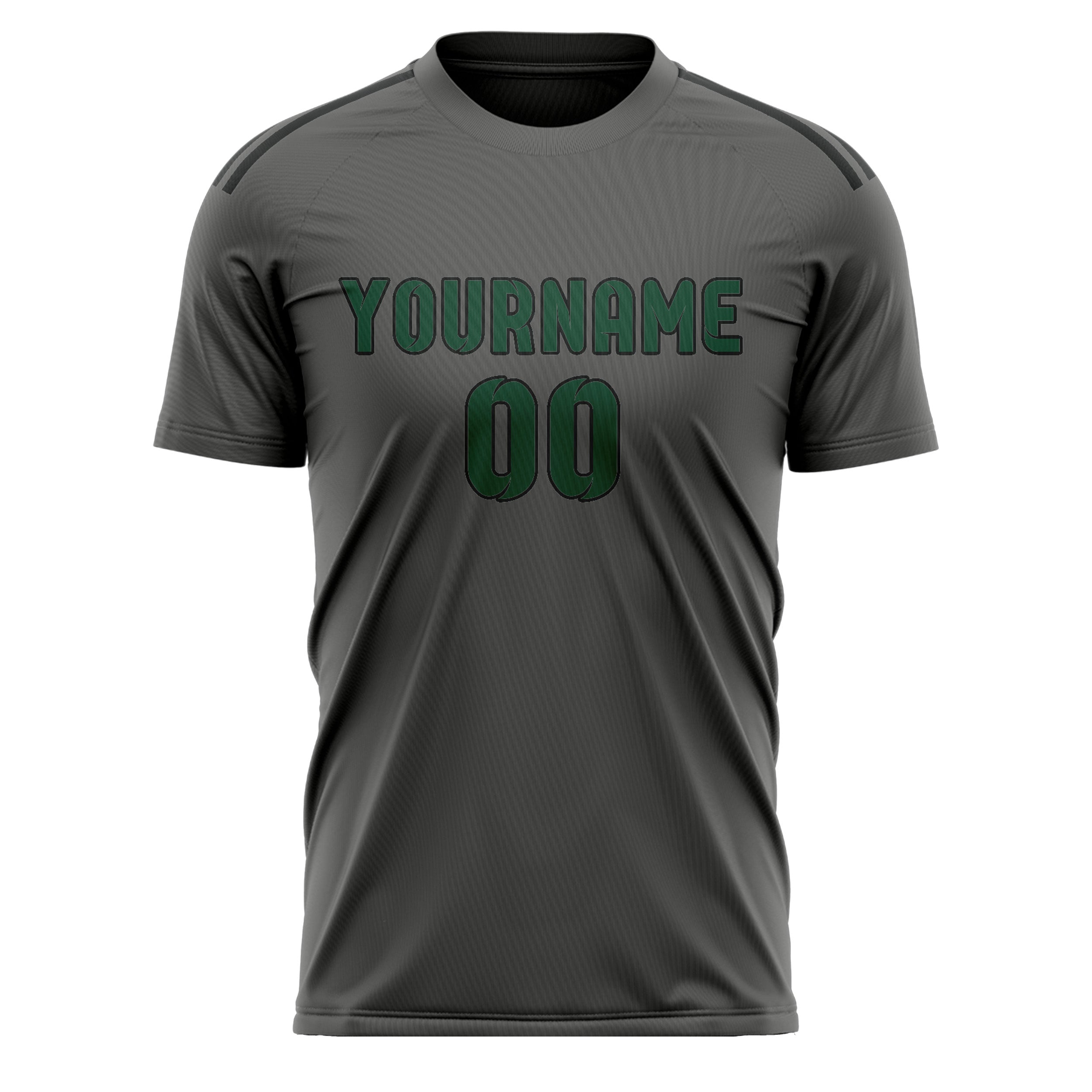 Custom Dark Grey Green Soccer Jersey
