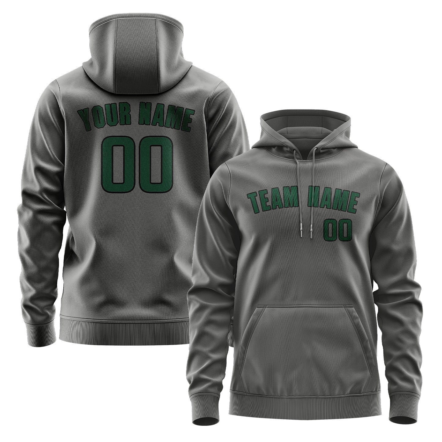 Custom Dark Grey Green Hoodie