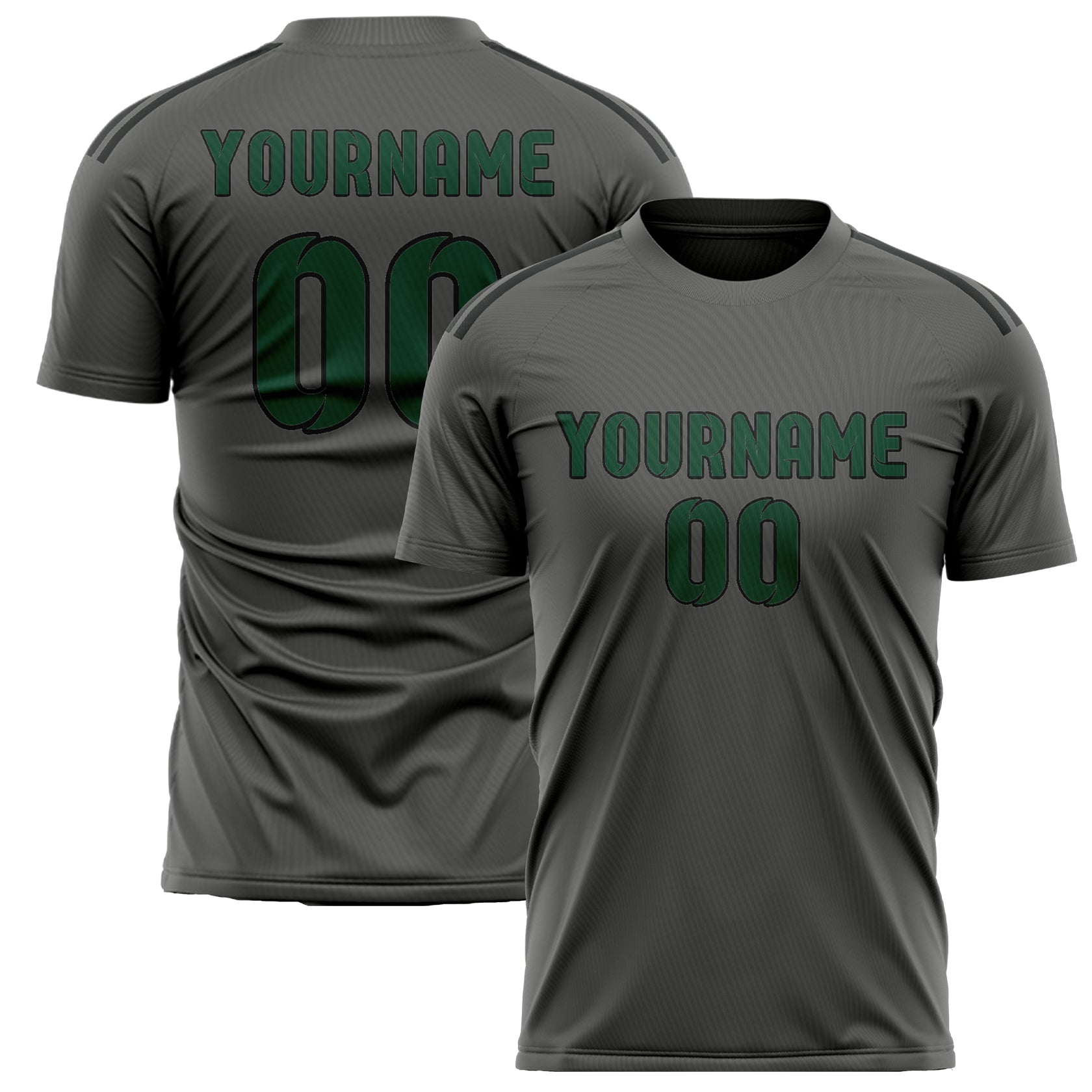 Custom Dark Grey Green Soccer Jersey