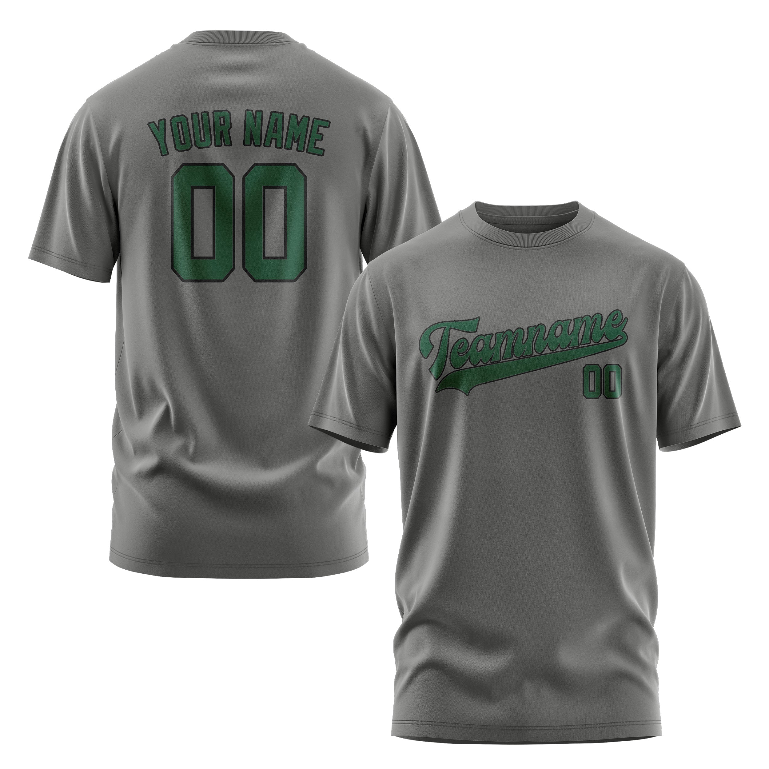 Custom Dark Grey Green T-Shirt
