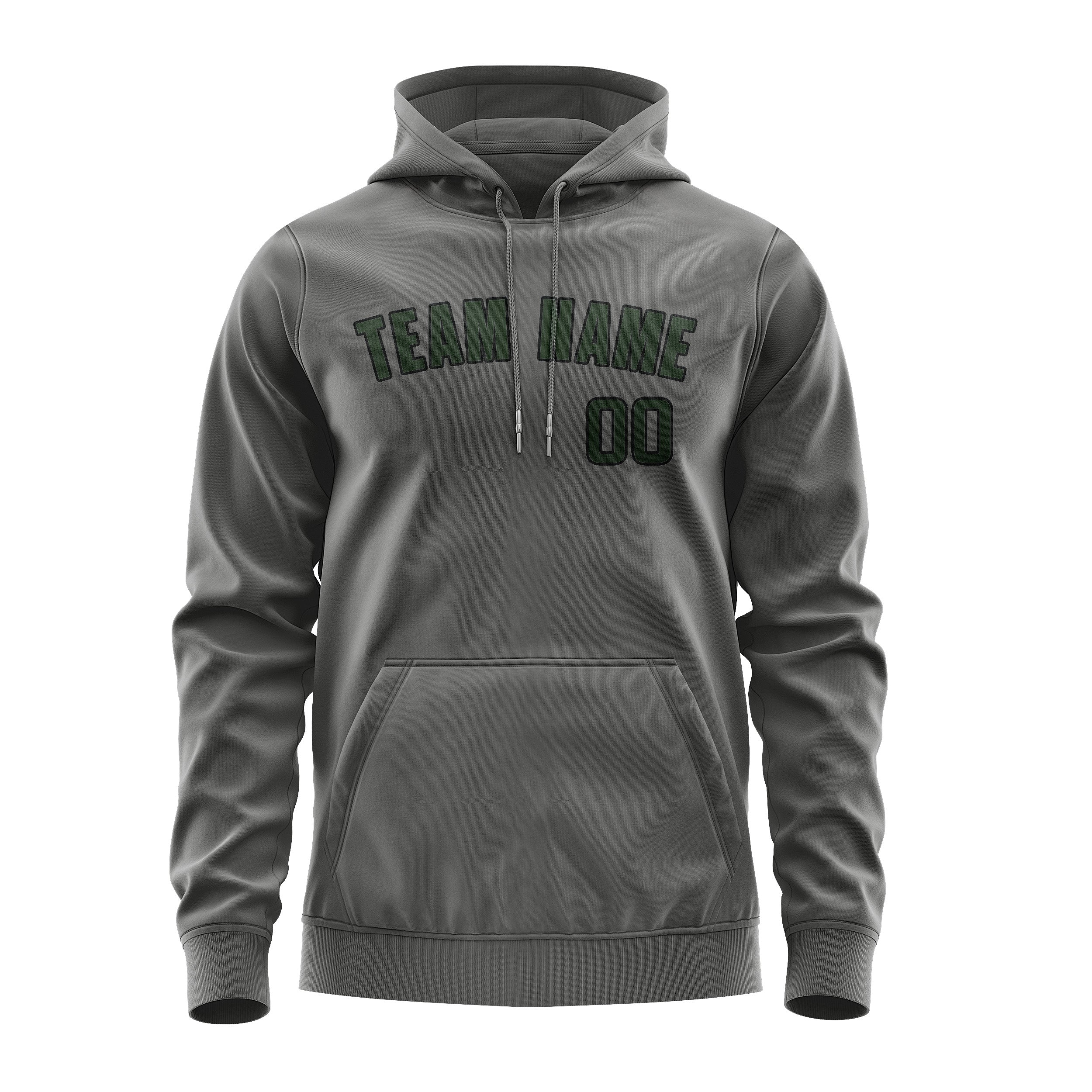 Custom Dark Grey Dark Green Hoodie