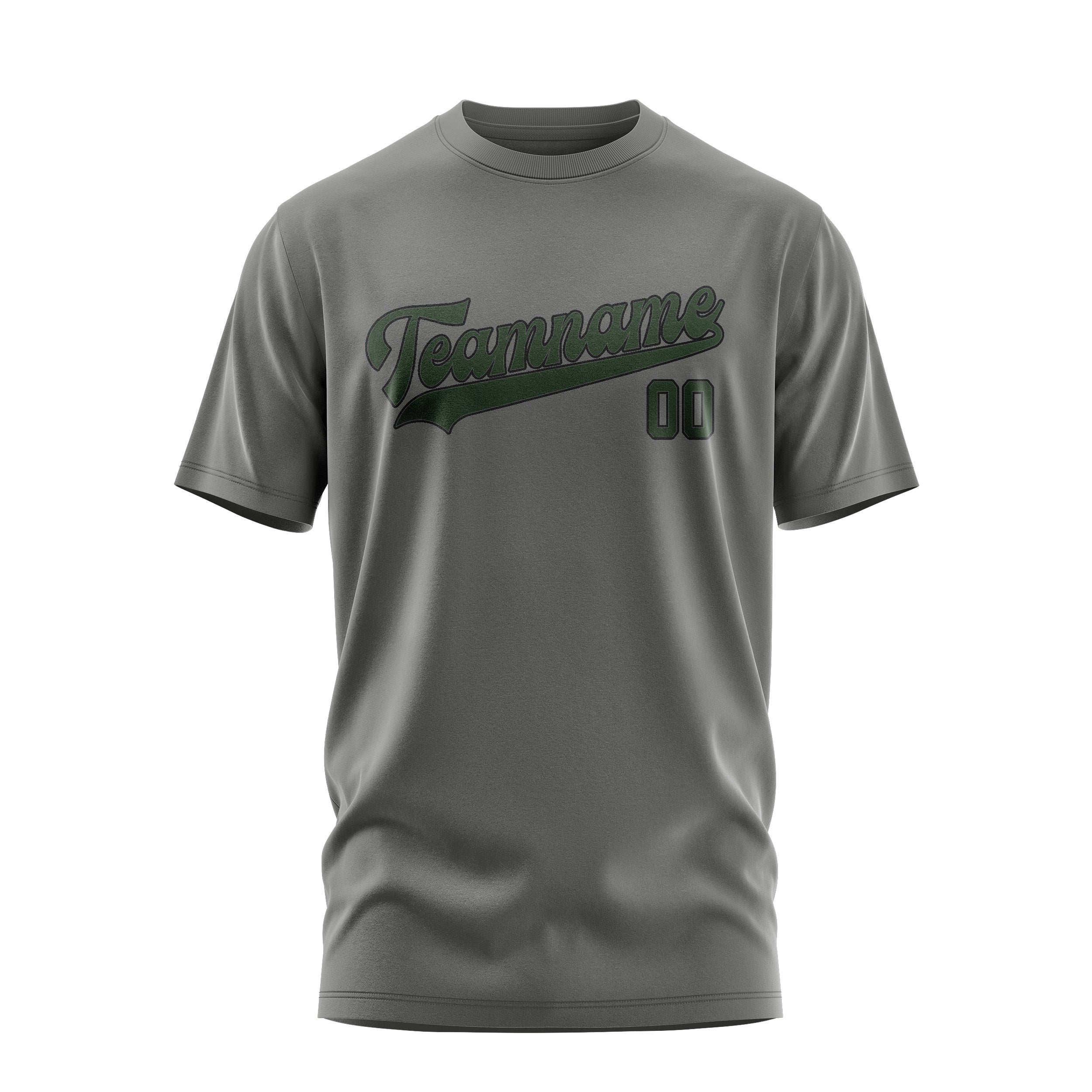 Custom Dark Grey Dark Green T-Shirt