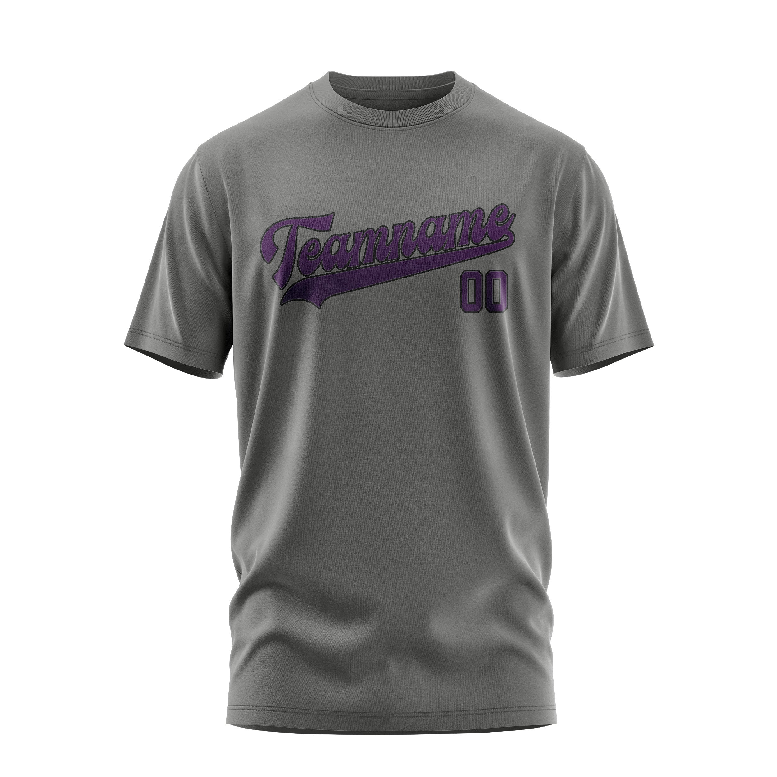 Custom Dark Grey Purple T-Shirt
