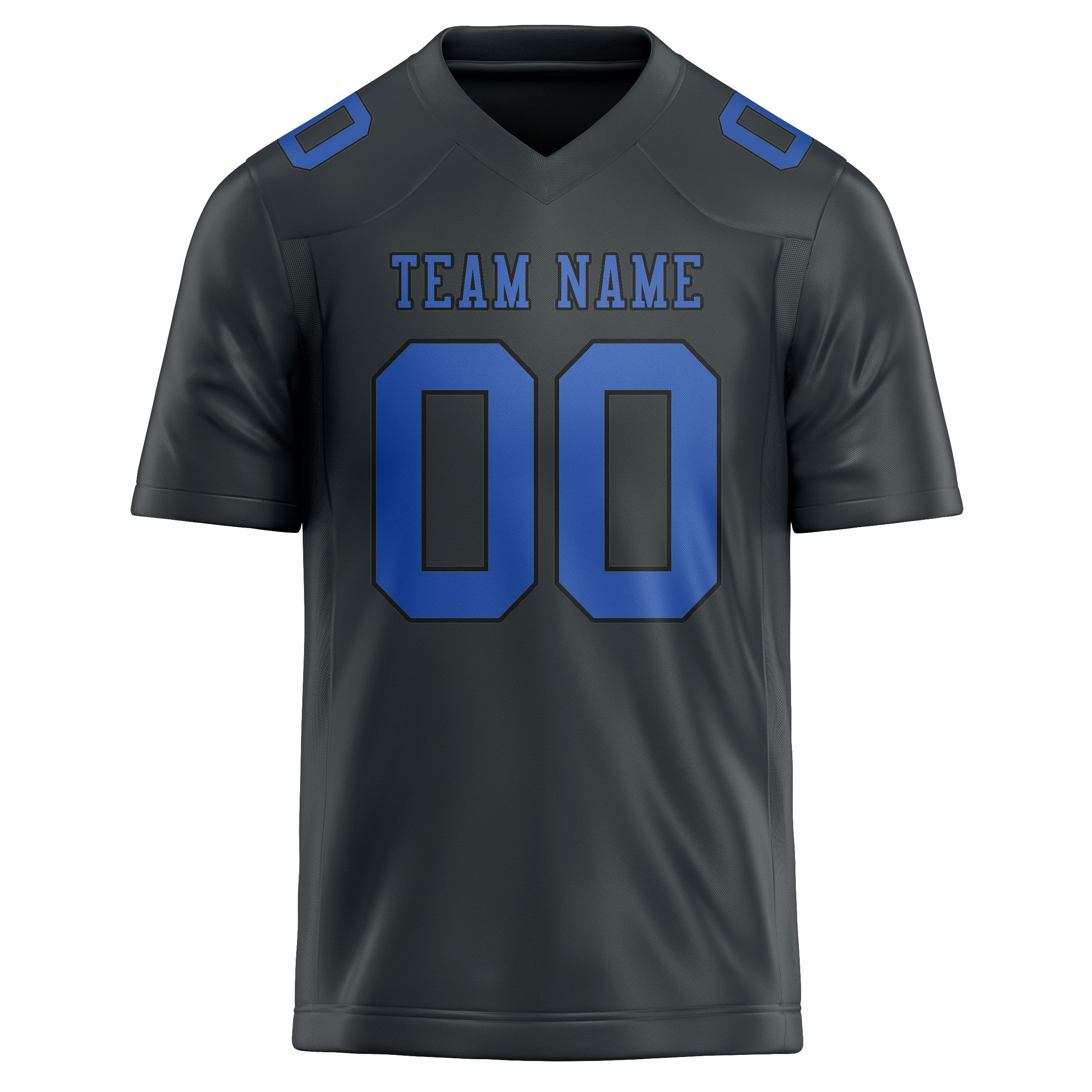 Custom Dark Grey Sky Blue Football Jersey
