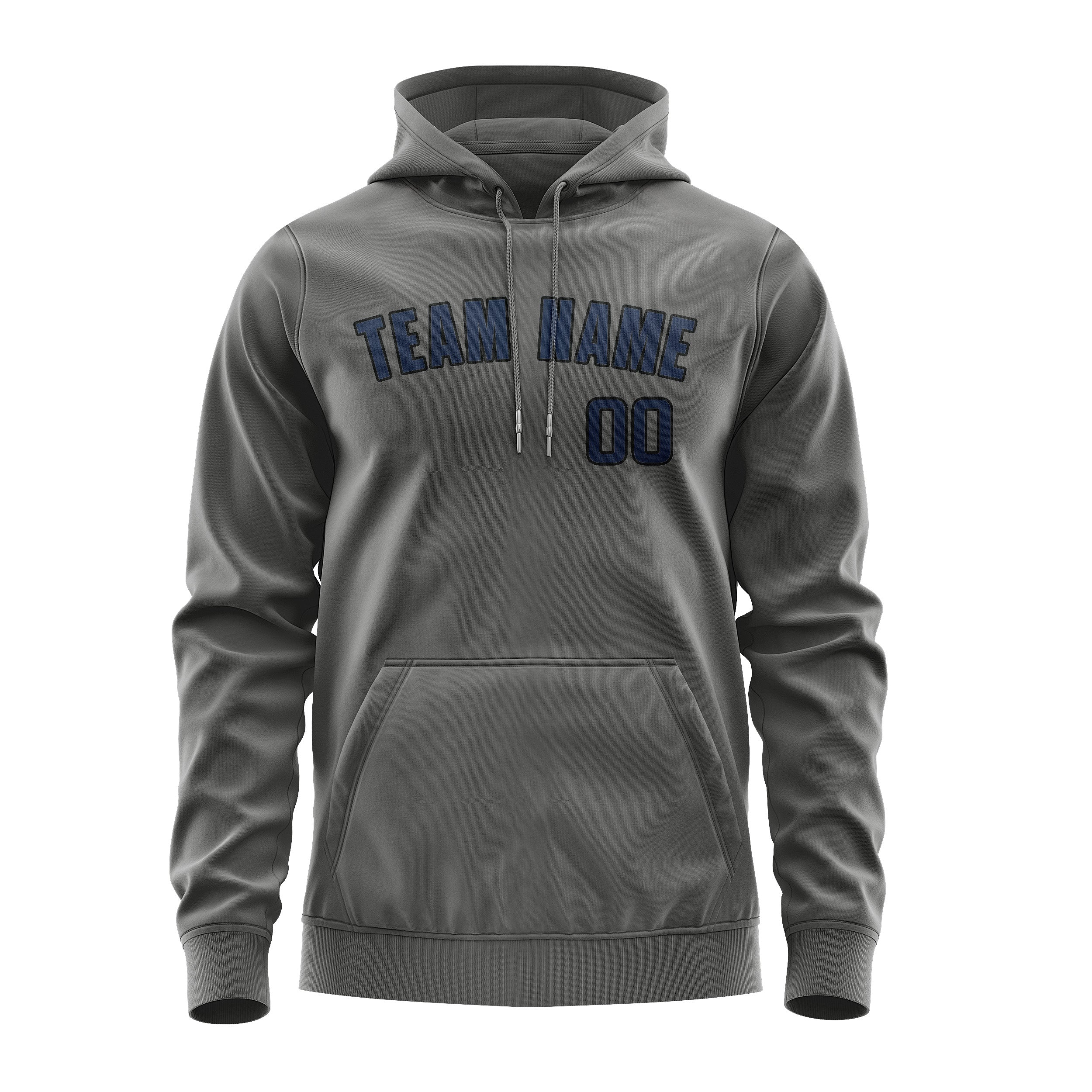 Custom Dark Grey Blue Hoodie