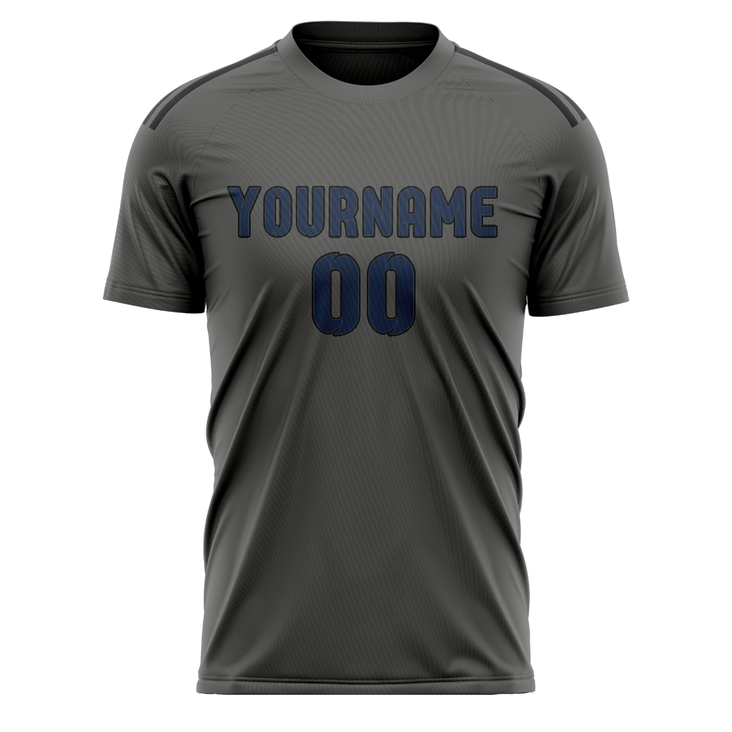 Custom Dark Grey Blue Soccer Jersey
