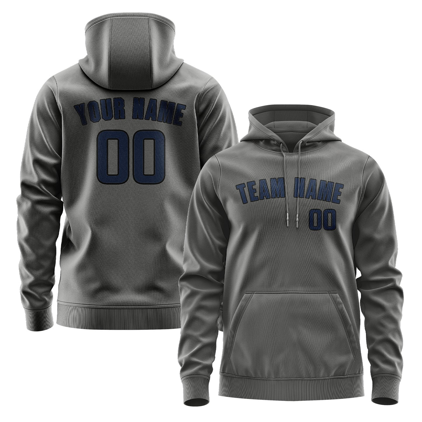 Custom Dark Grey Blue Hoodie