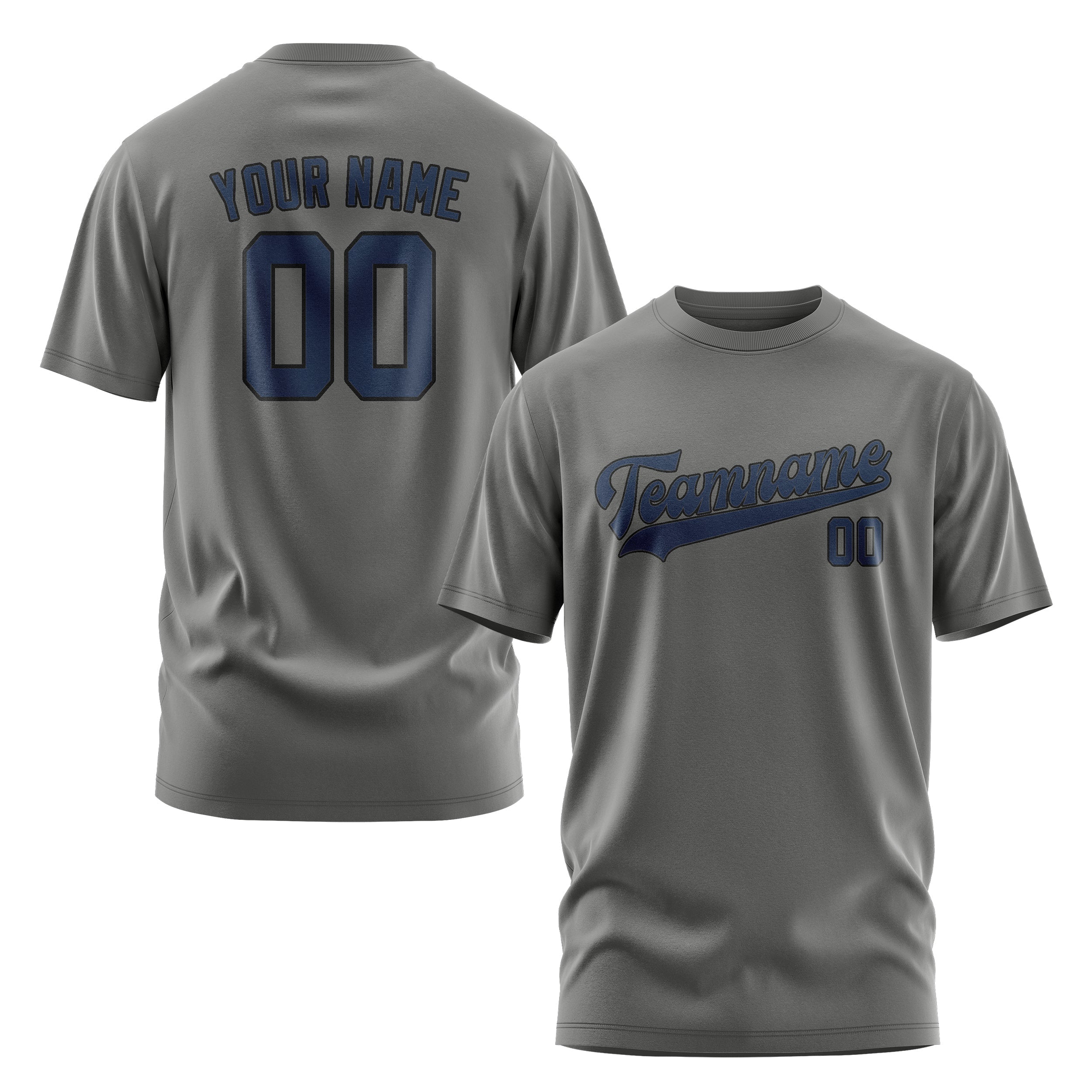 Custom Dark Grey Blue T-Shirt