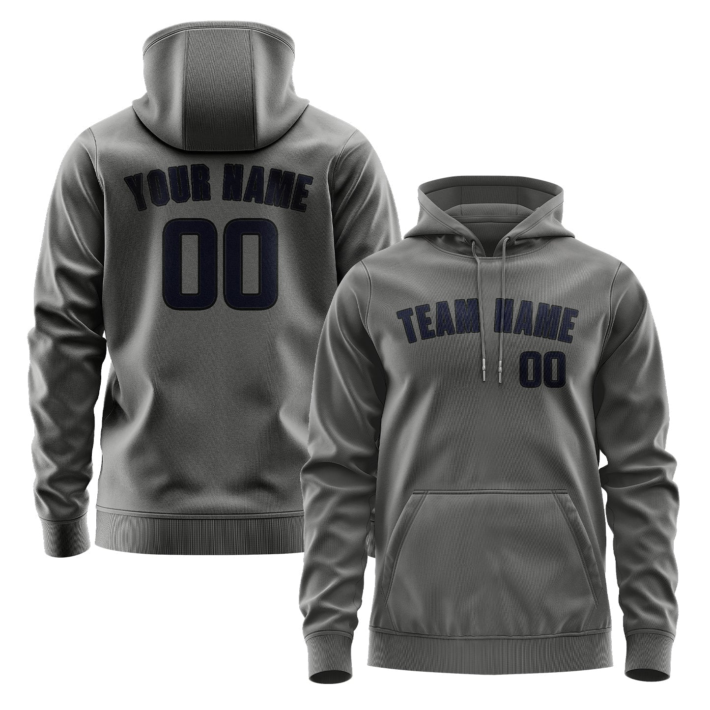 Custom Dark Grey Navy Hoodie