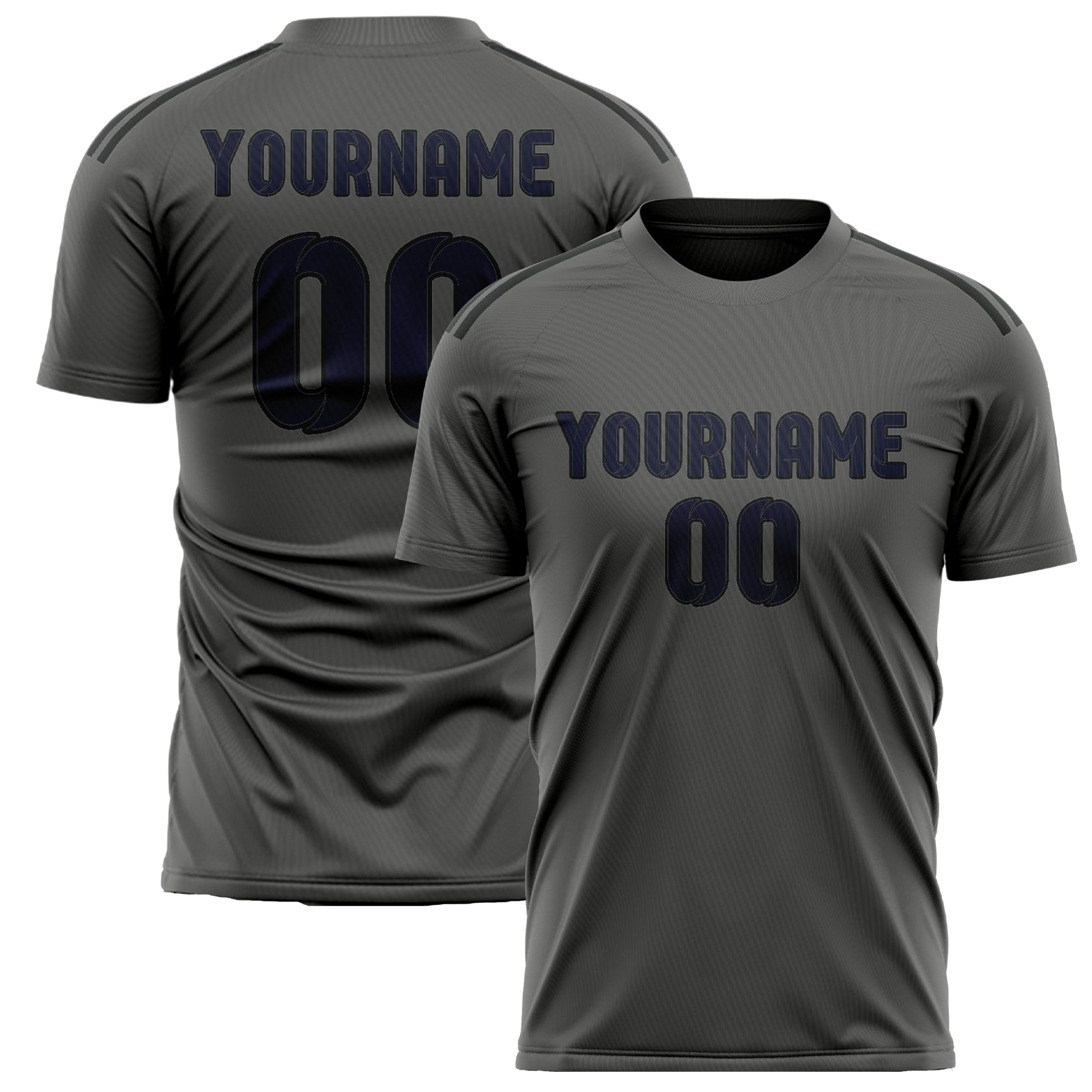 Custom Dark Grey Navy Soccer Jersey