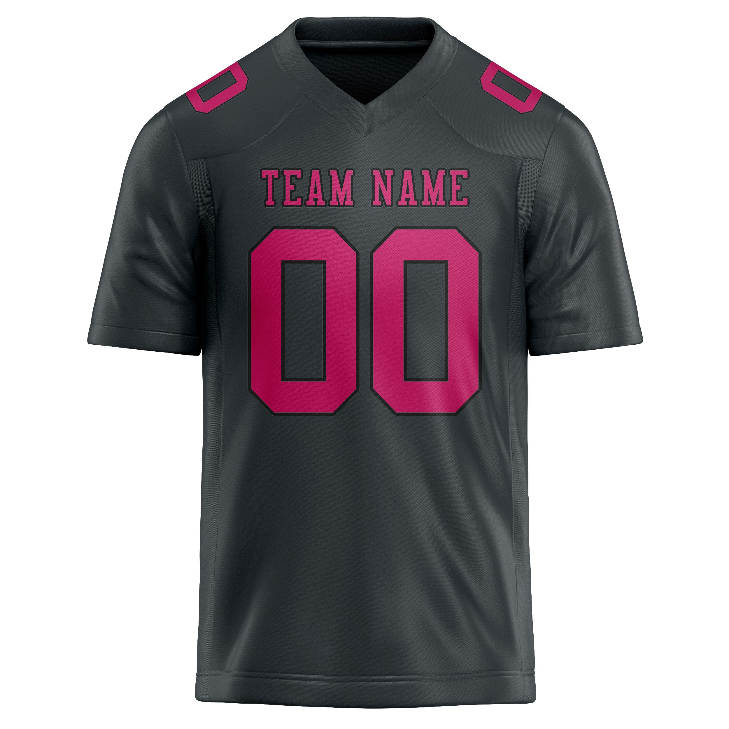 Custom Dark Grey Pink Football Jersey