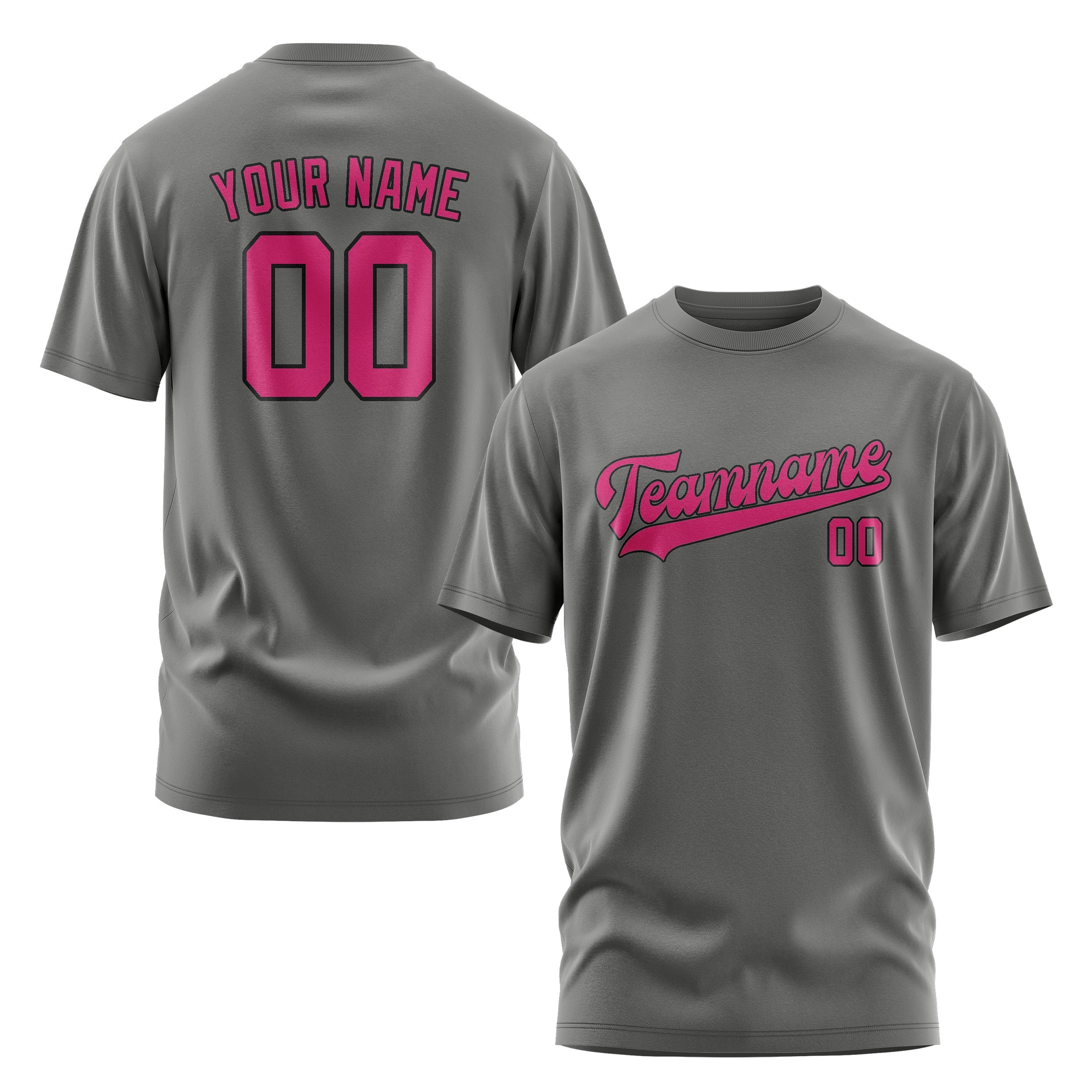 Custom Dark Grey Pink T-Shirt