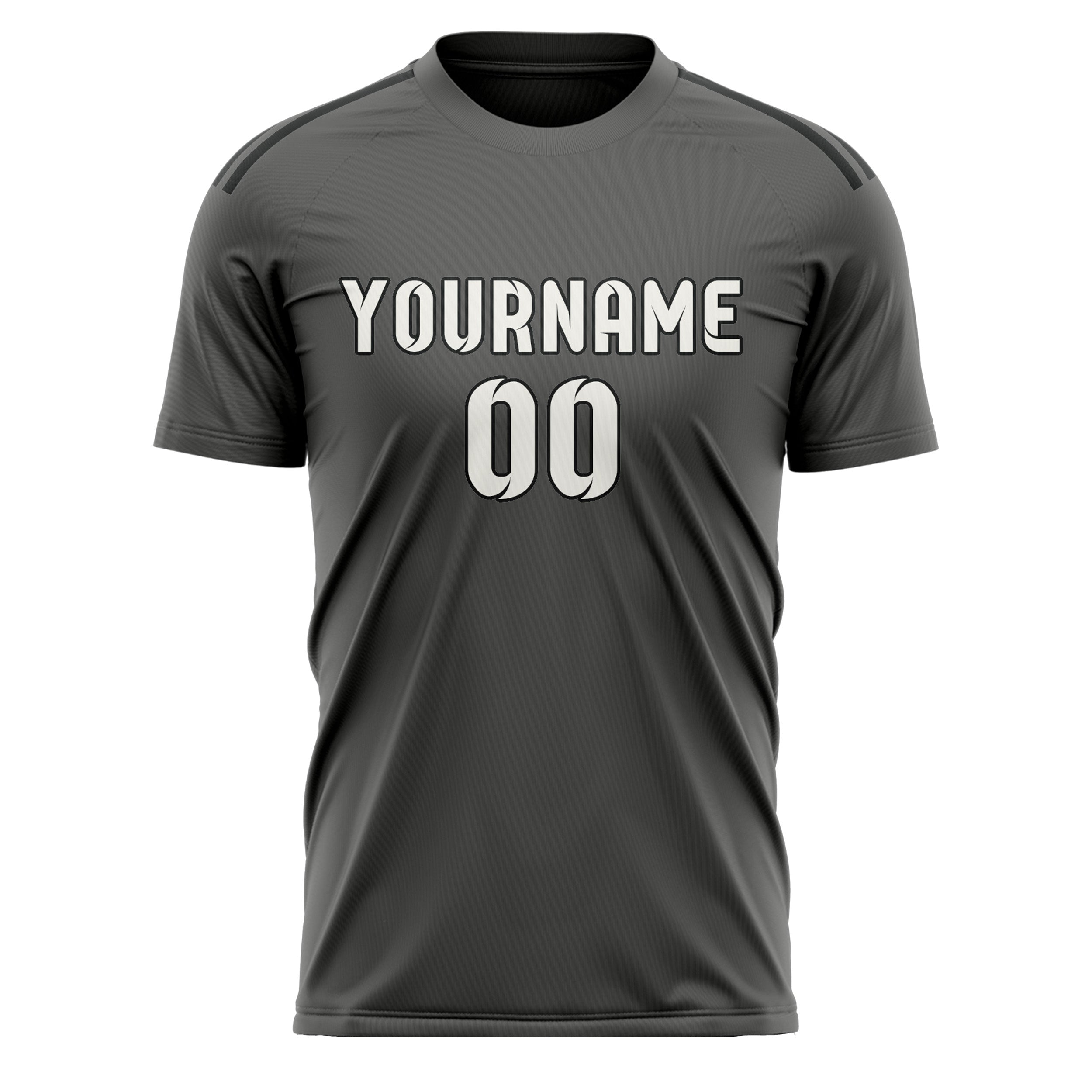 Custom Dark Grey White Soccer Jersey