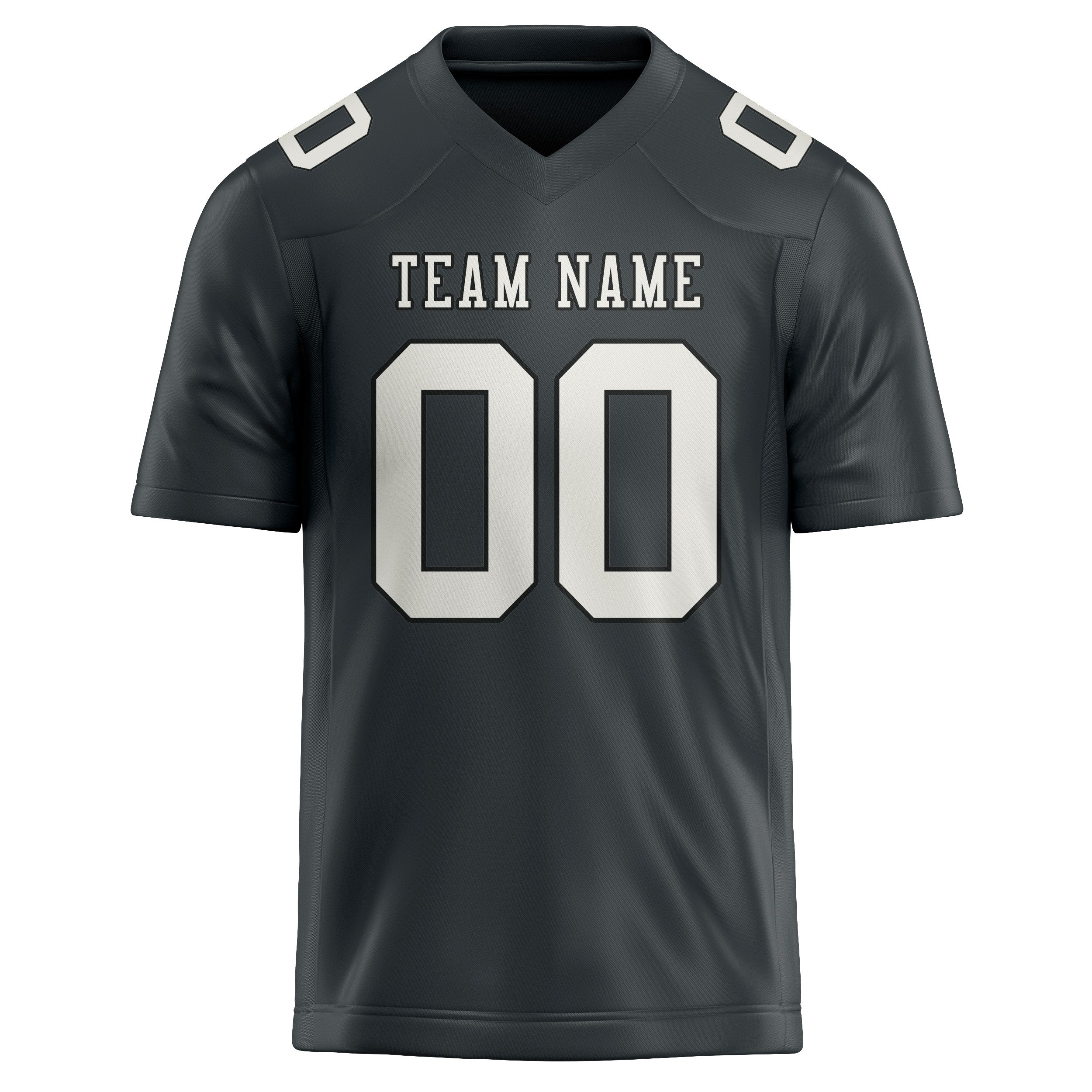 Custom Dark Grey White Football Jersey