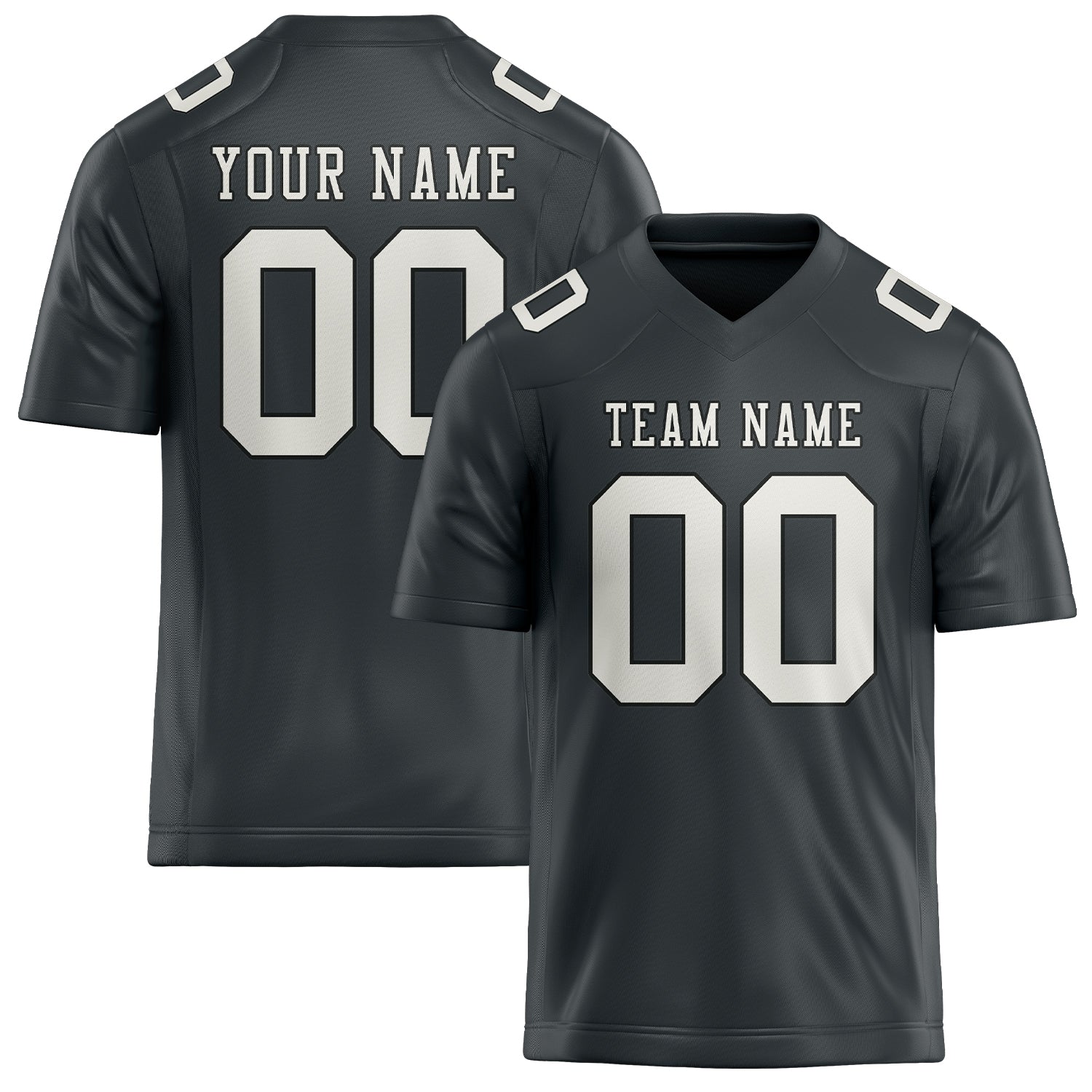 Custom Dark Grey White Football Jersey