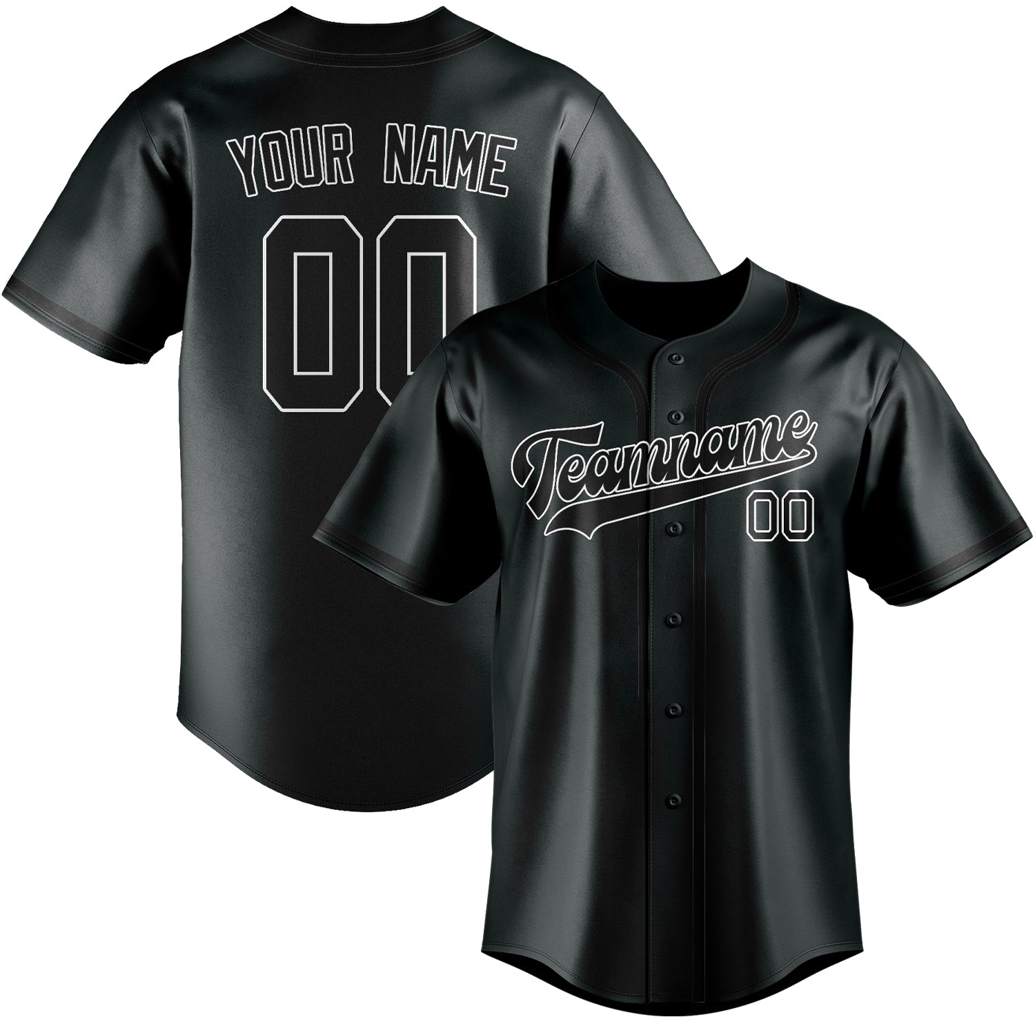 Custom Dark Grey Black Baseball Jersey