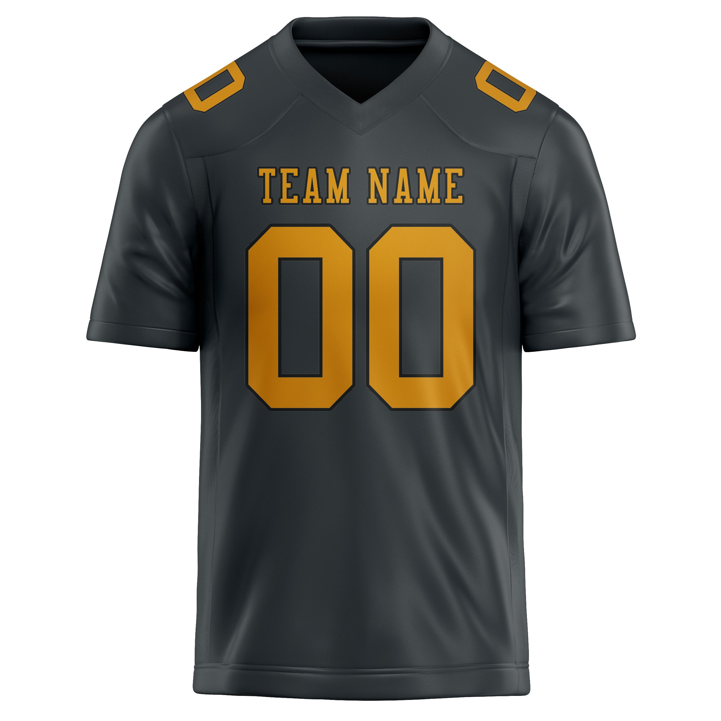 Custom Dark Grey Yellow Football Jersey