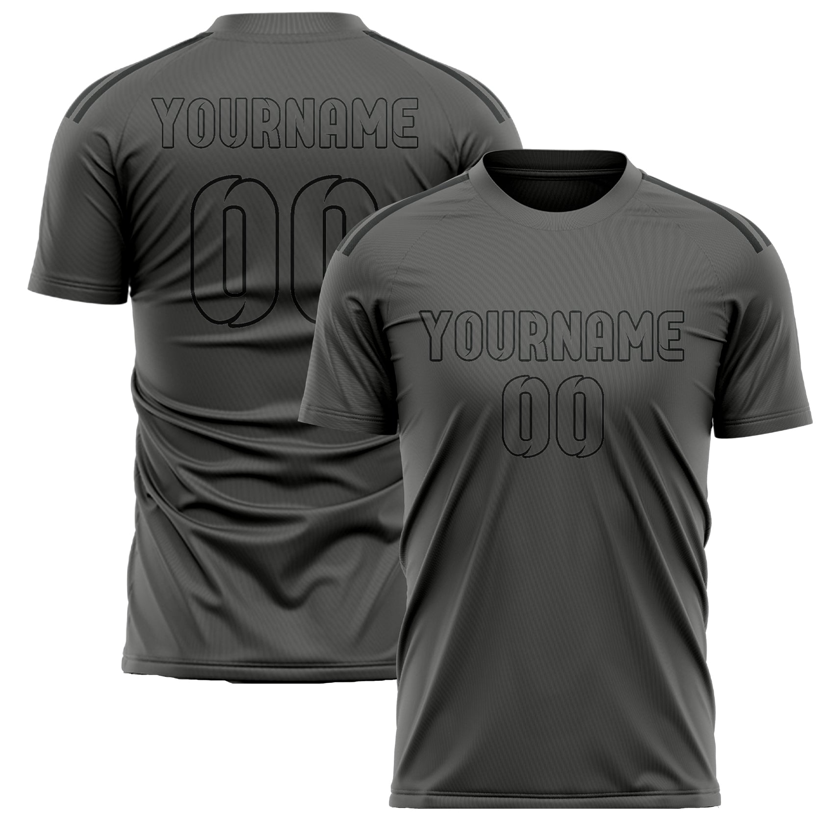 Custom Dark Grey Dark Grey Soccer Jersey