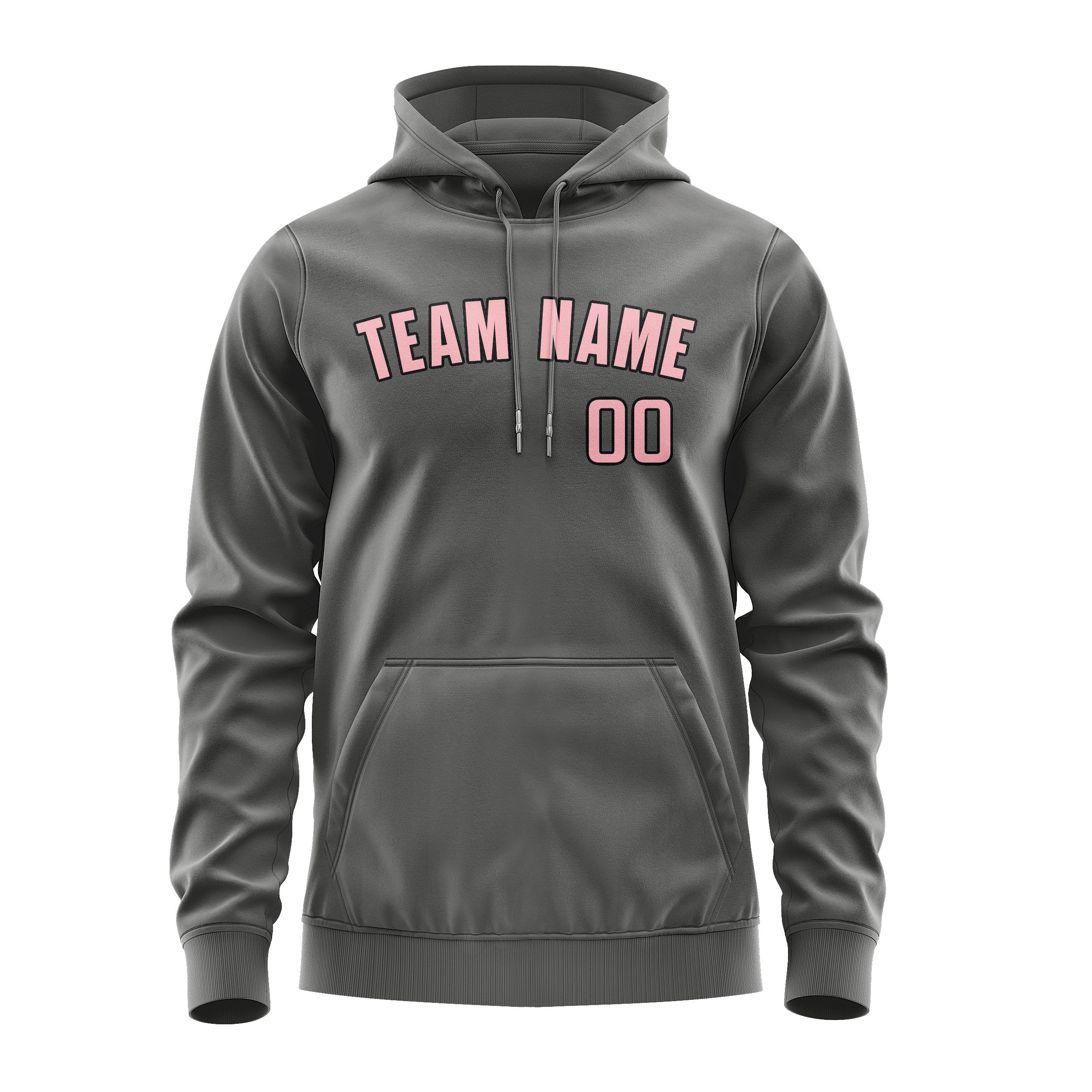 Custom Dark Grey Light Pink Hoodie