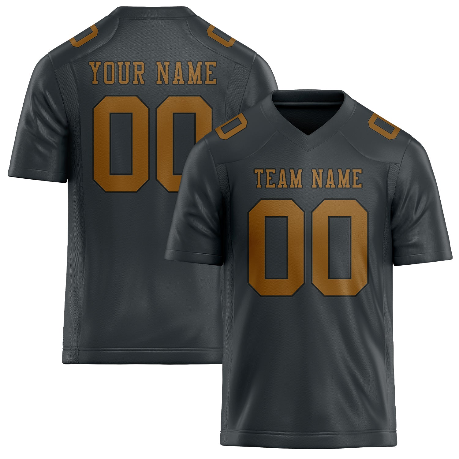 Custom Dark Grey Khaki Football Jersey