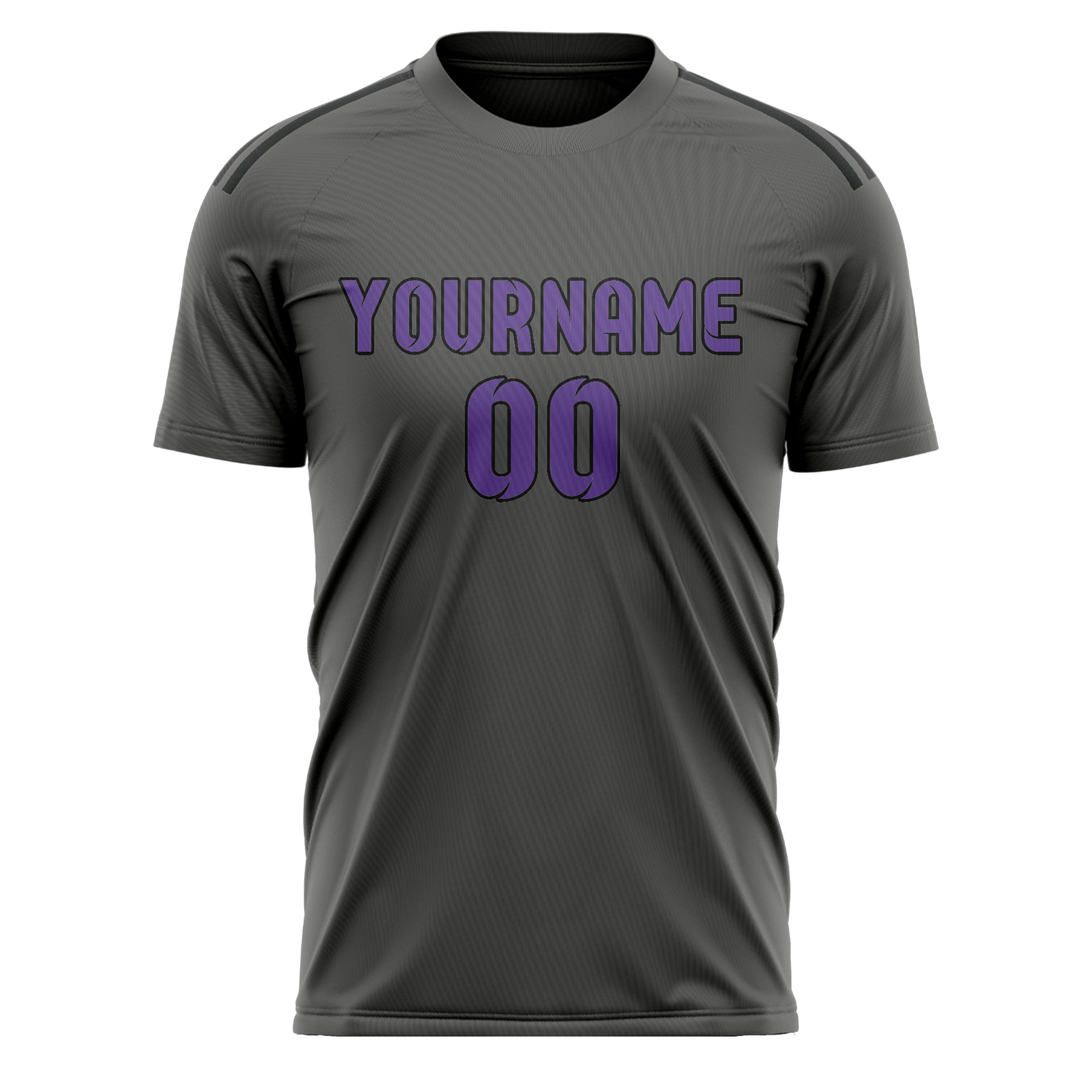 Custom Dark Grey Light Purple Soccer Jersey