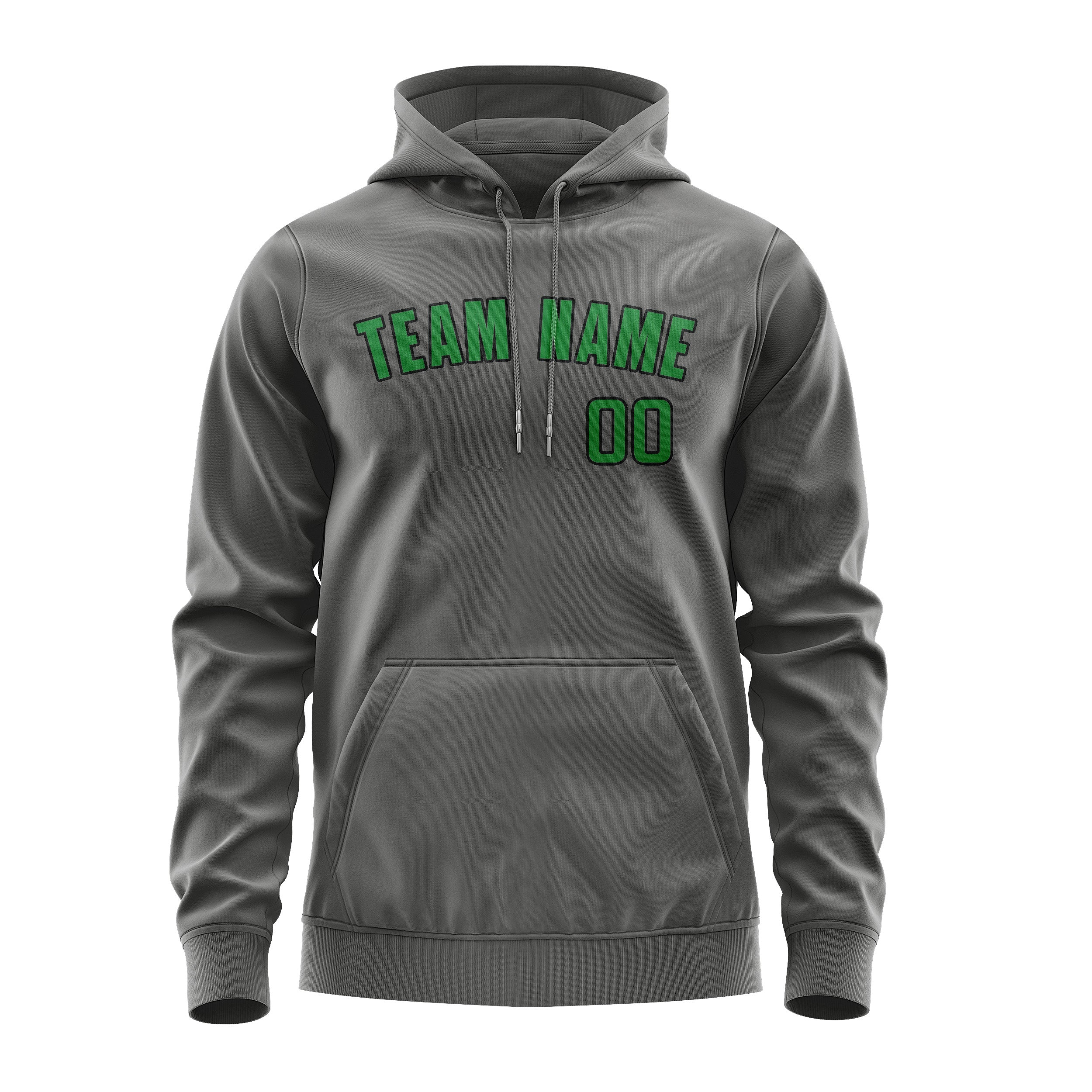Custom Dark Grey Emerald Green Hoodie