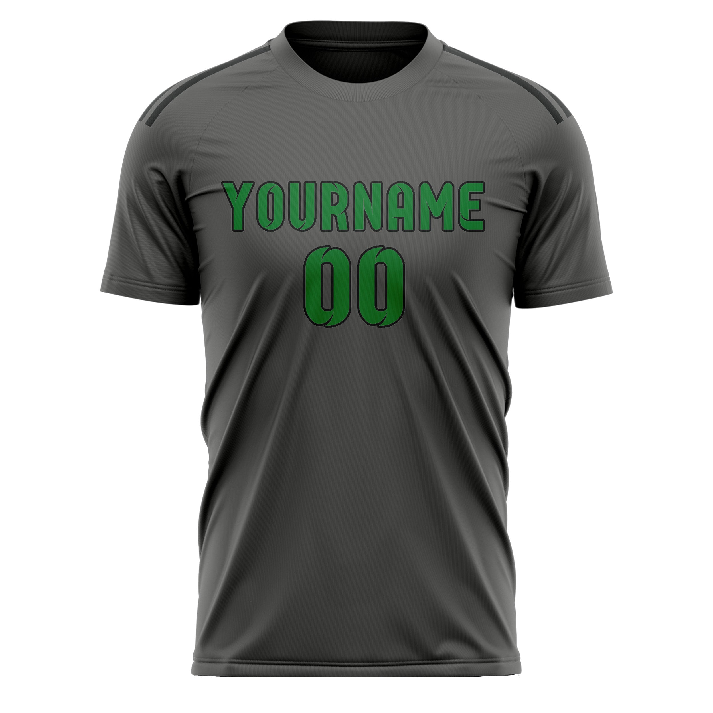 Custom Dark Grey Emerald Green Soccer Jersey