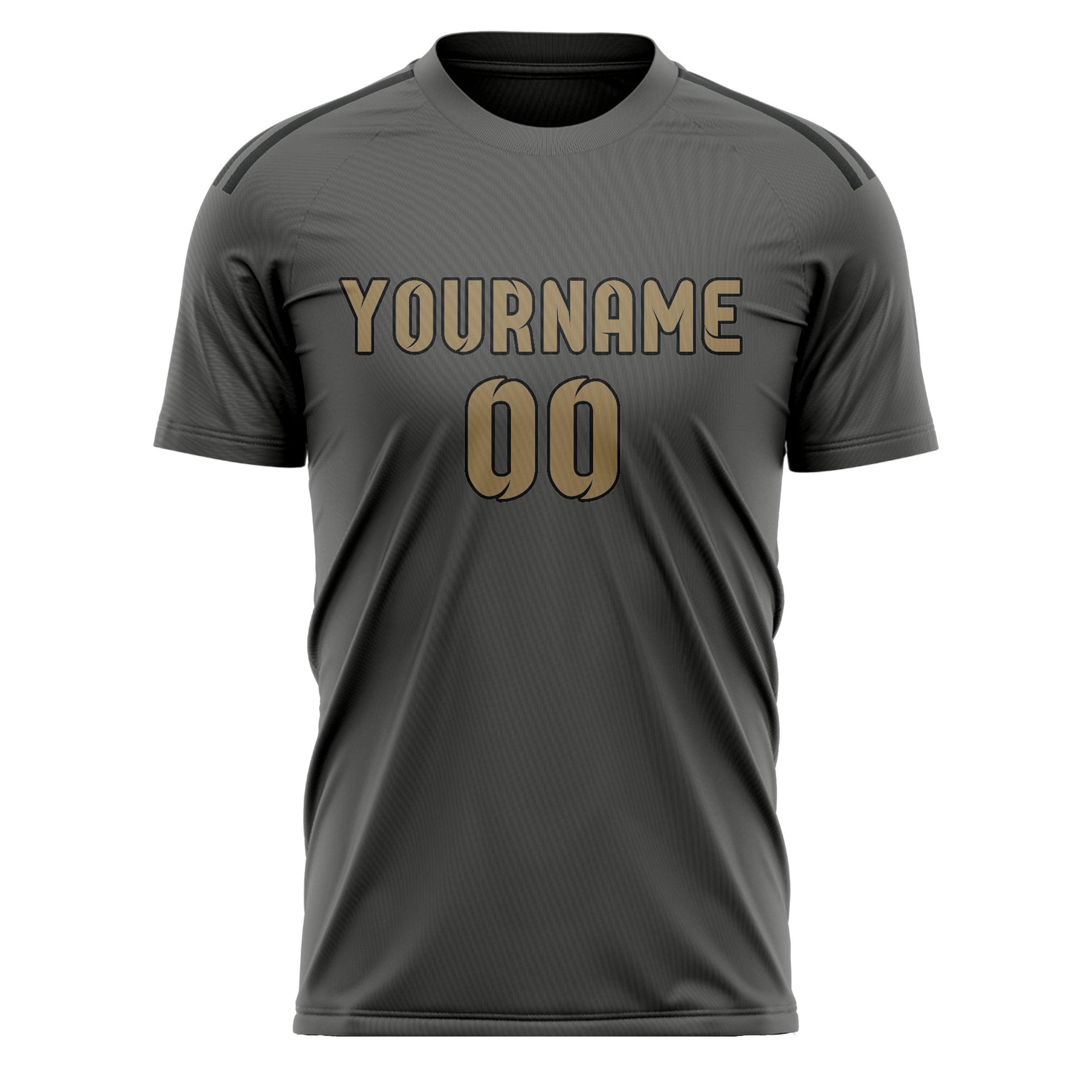 Custom Dark Grey Light Khaki Soccer Jersey