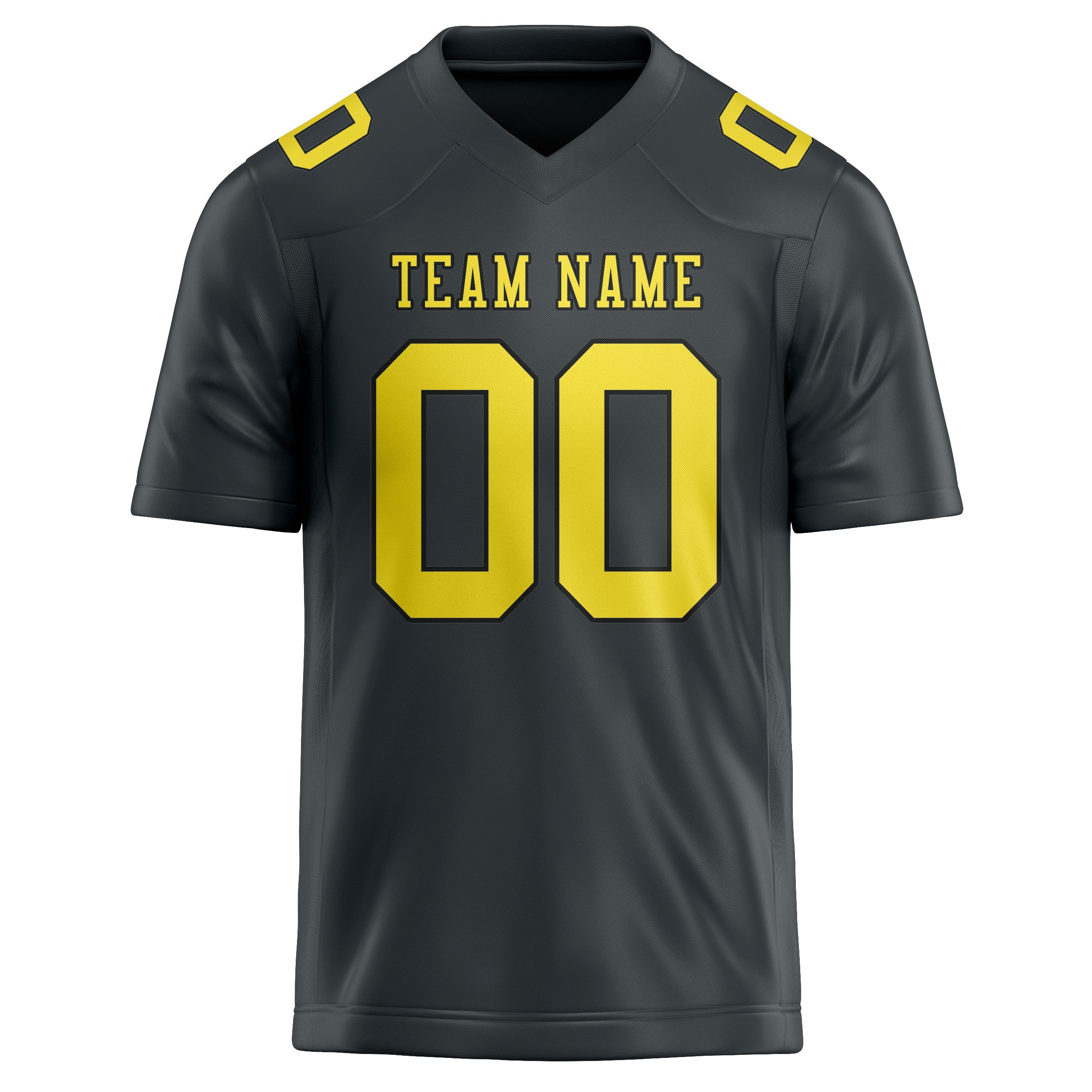 Custom Dark Grey Light Yellow Football Jersey