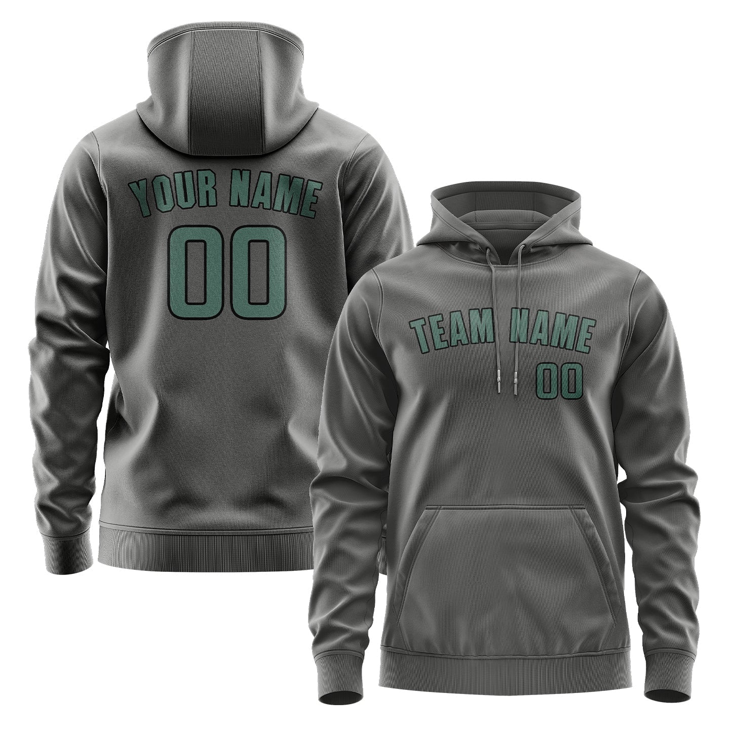 Custom Dark Grey Blue Green Hoodie