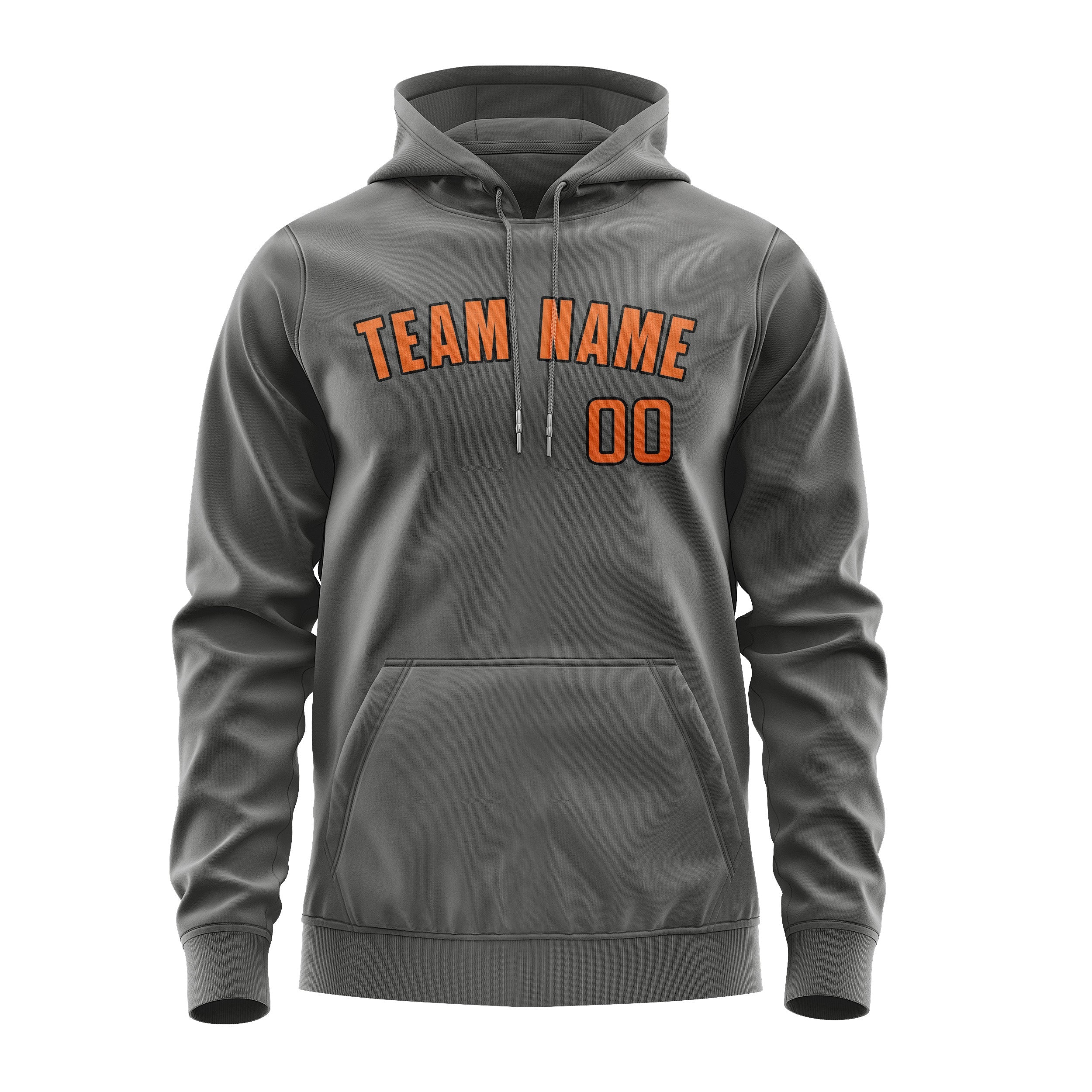 Custom Dark Grey Orange Hoodie