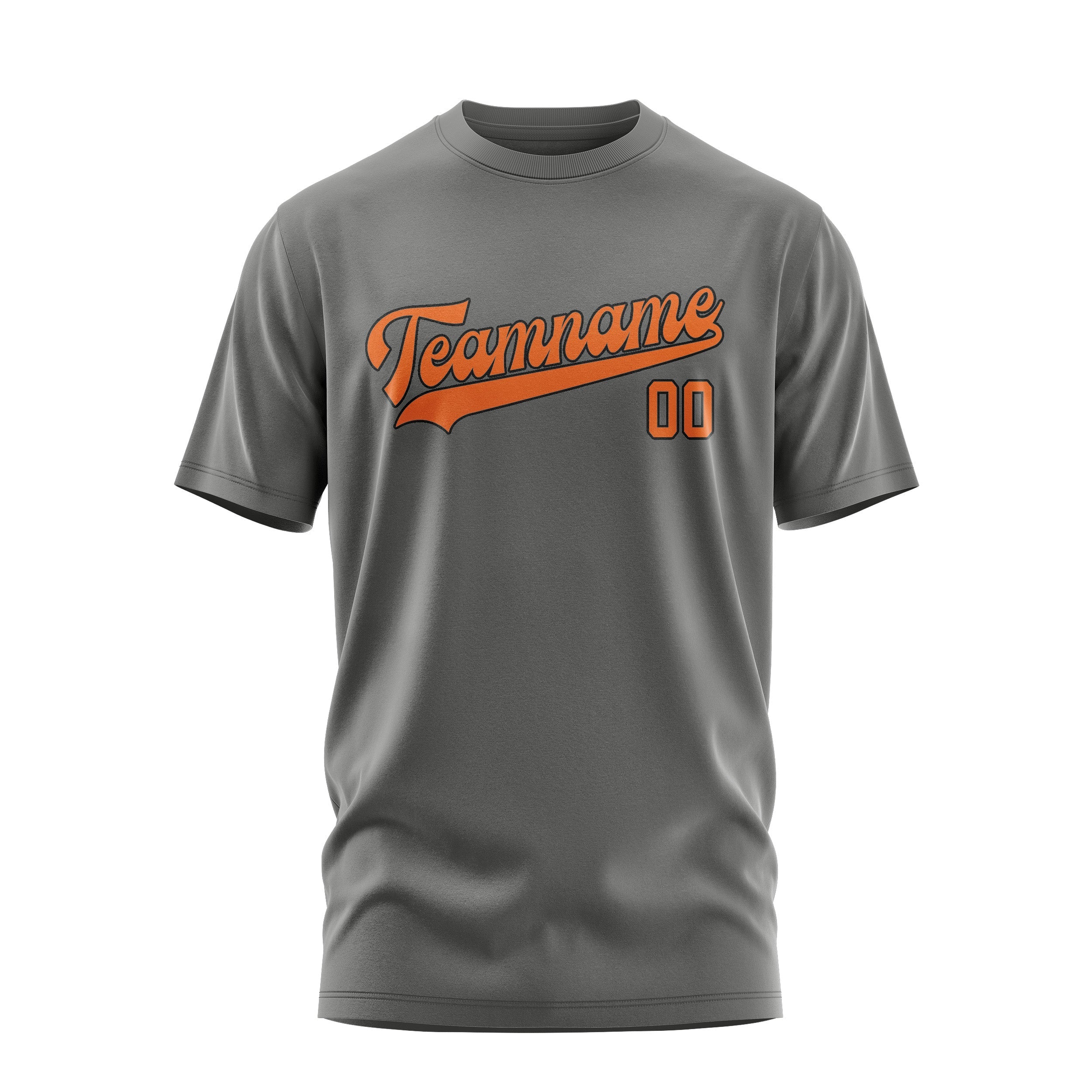 Custom Dark Grey Orange T-Shirt