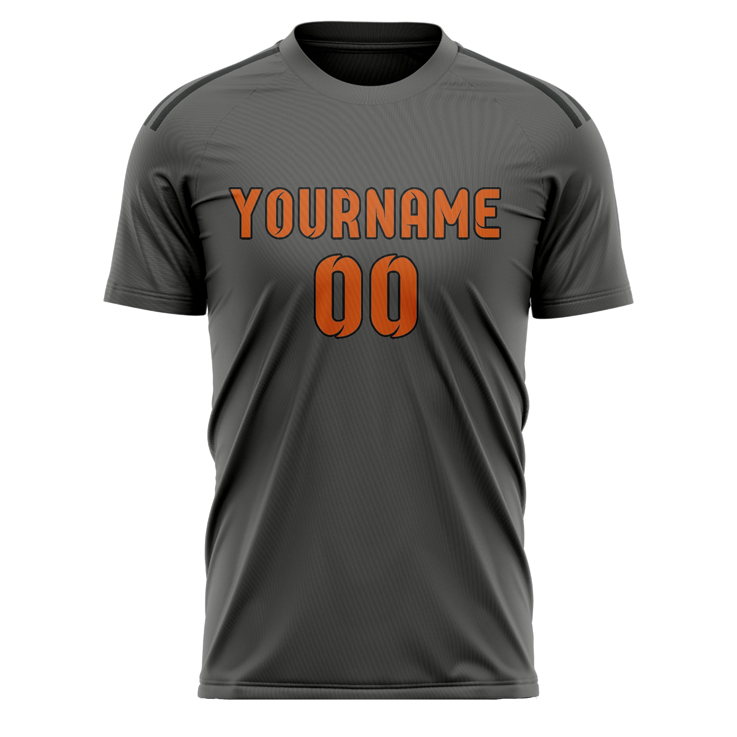 Custom Dark Grey Orange Soccer Jersey
